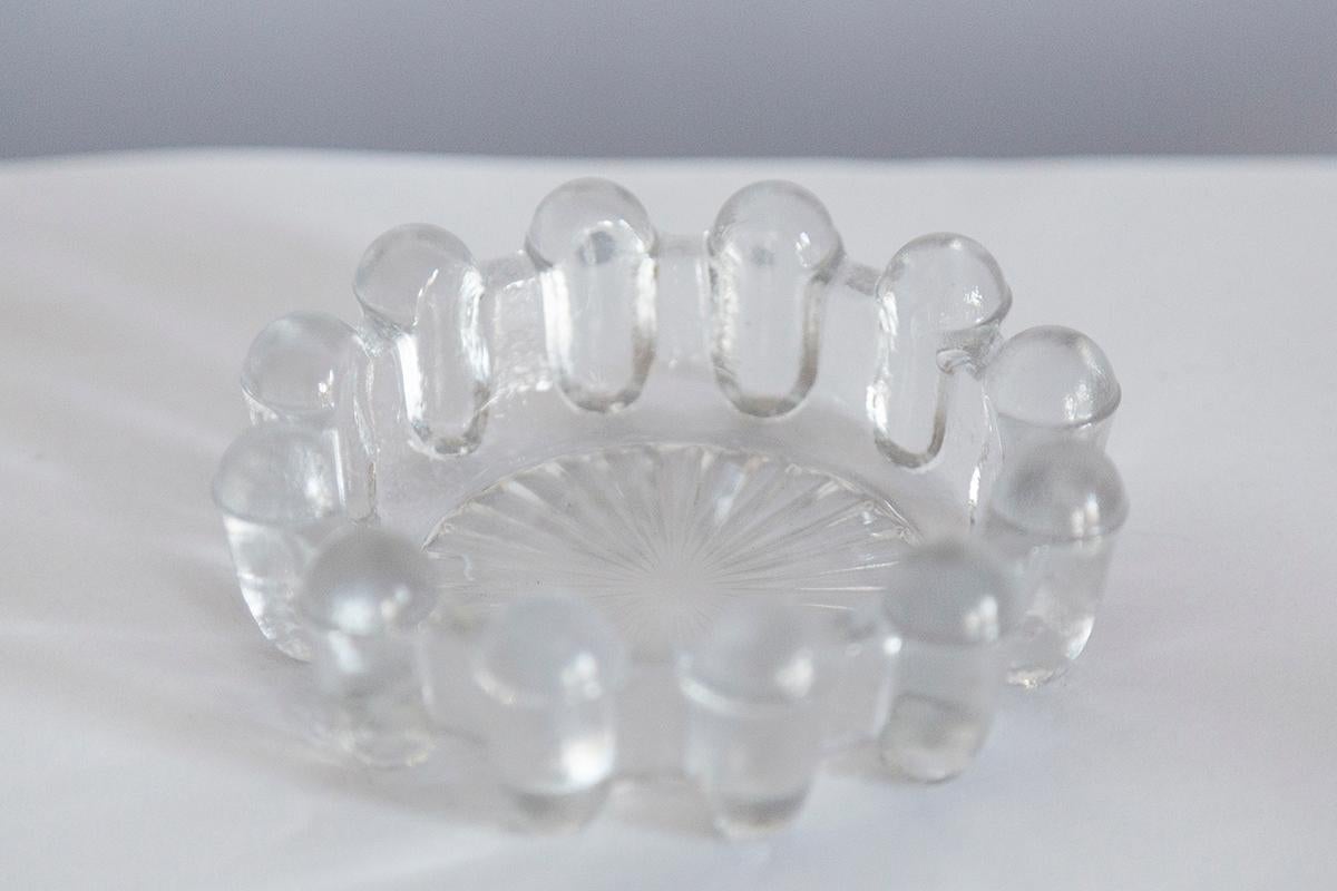 Mid Century Crystal Glass Ashtray Bowl, Italy, 1970s For Sale 2