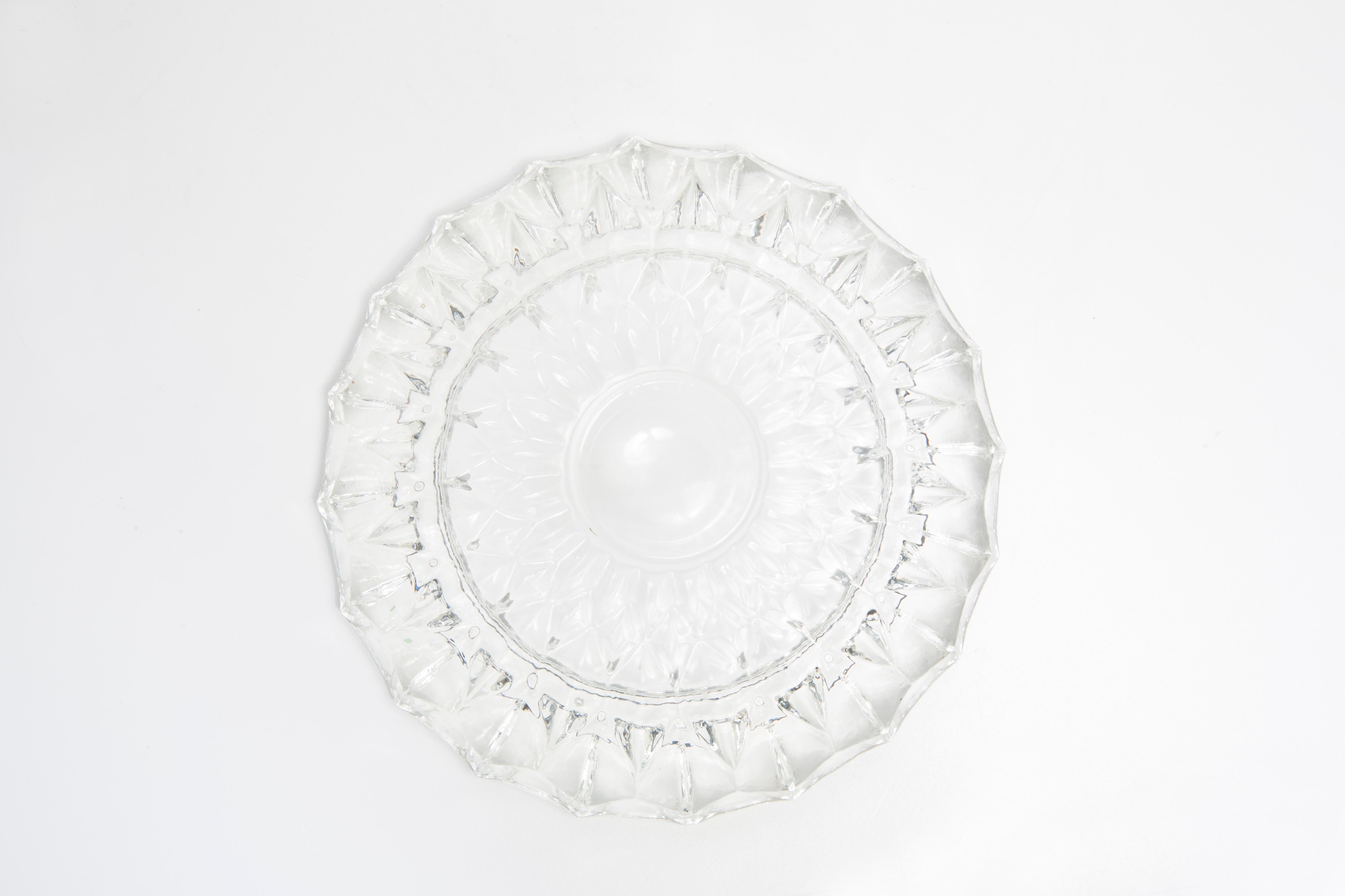 Mid Century Crystal Glass Ashtray Bowl, Italy, 1970s For Sale 2