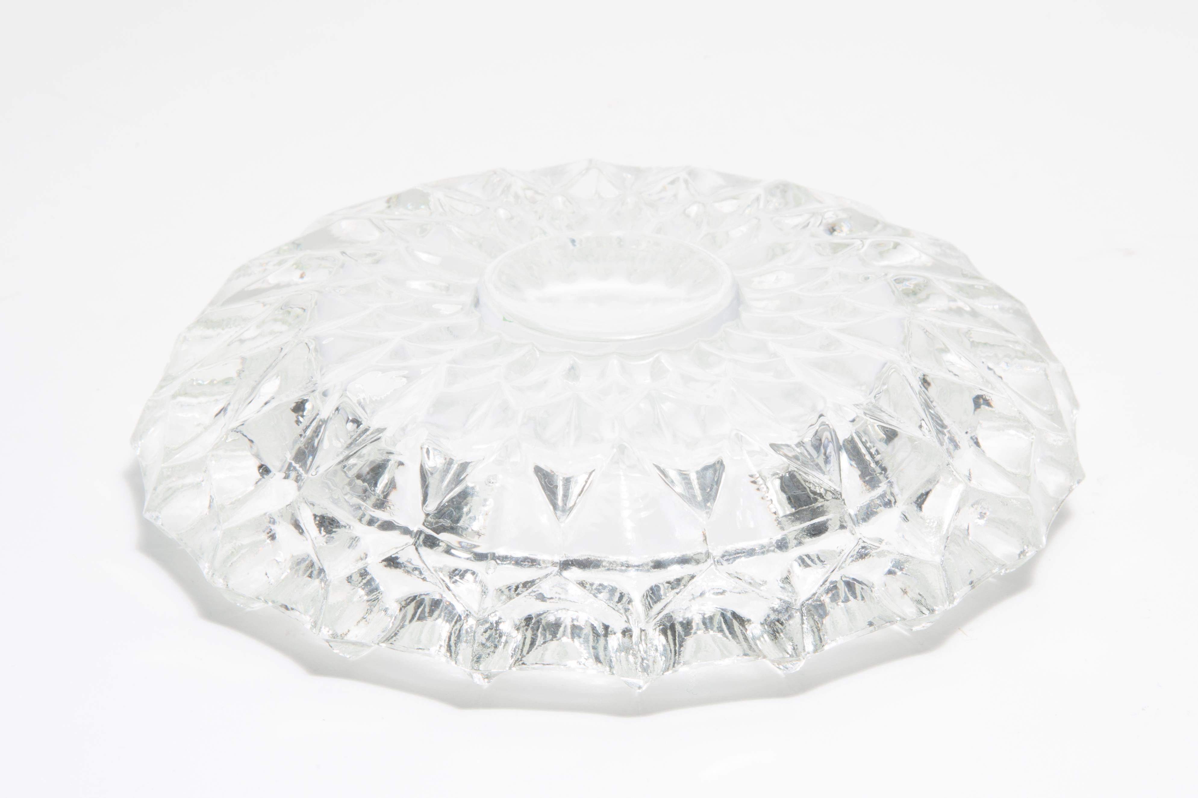 Mid Century Crystal Glass Ashtray Bowl, Italy, 1970s For Sale 4