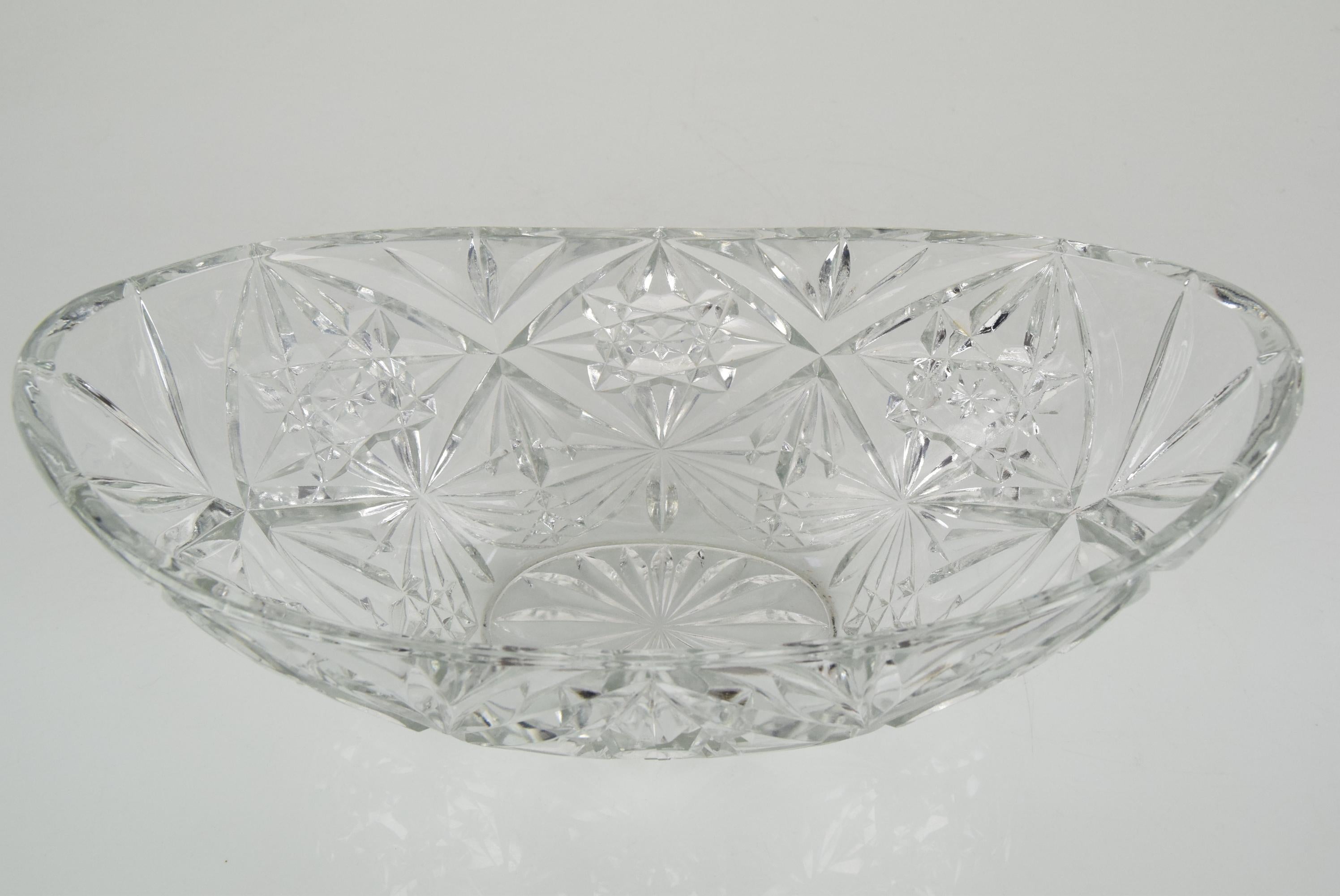 Mid-20th Century Mid-Century Crystal Glass Bowl, 1960's For Sale