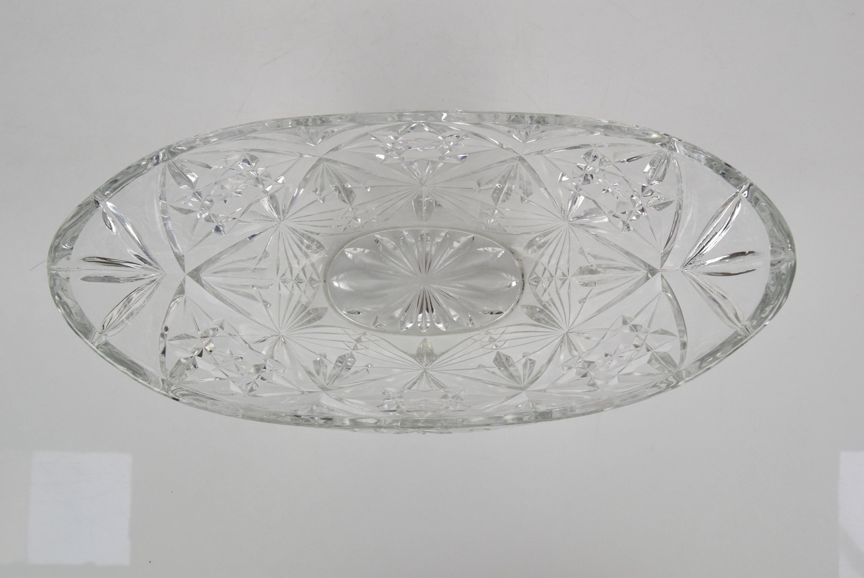 Mid-Century Crystal Glass Bowl, 1960's For Sale 1