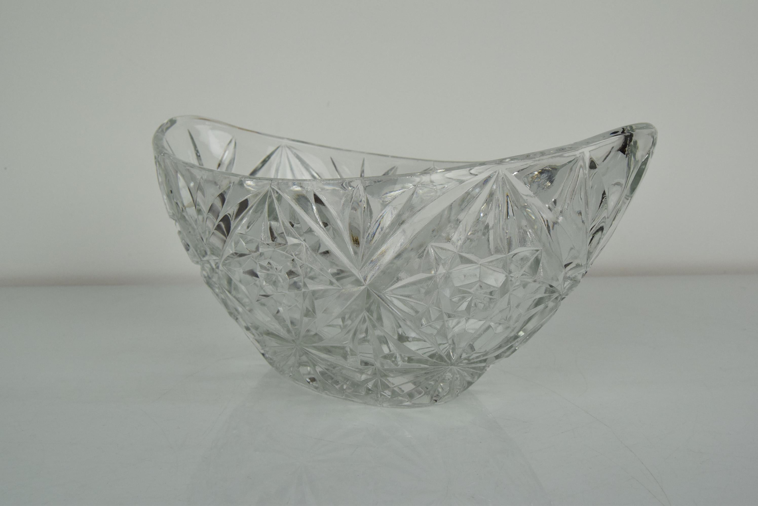 Mid-Century Crystal Glass Bowl, 1960's For Sale 2