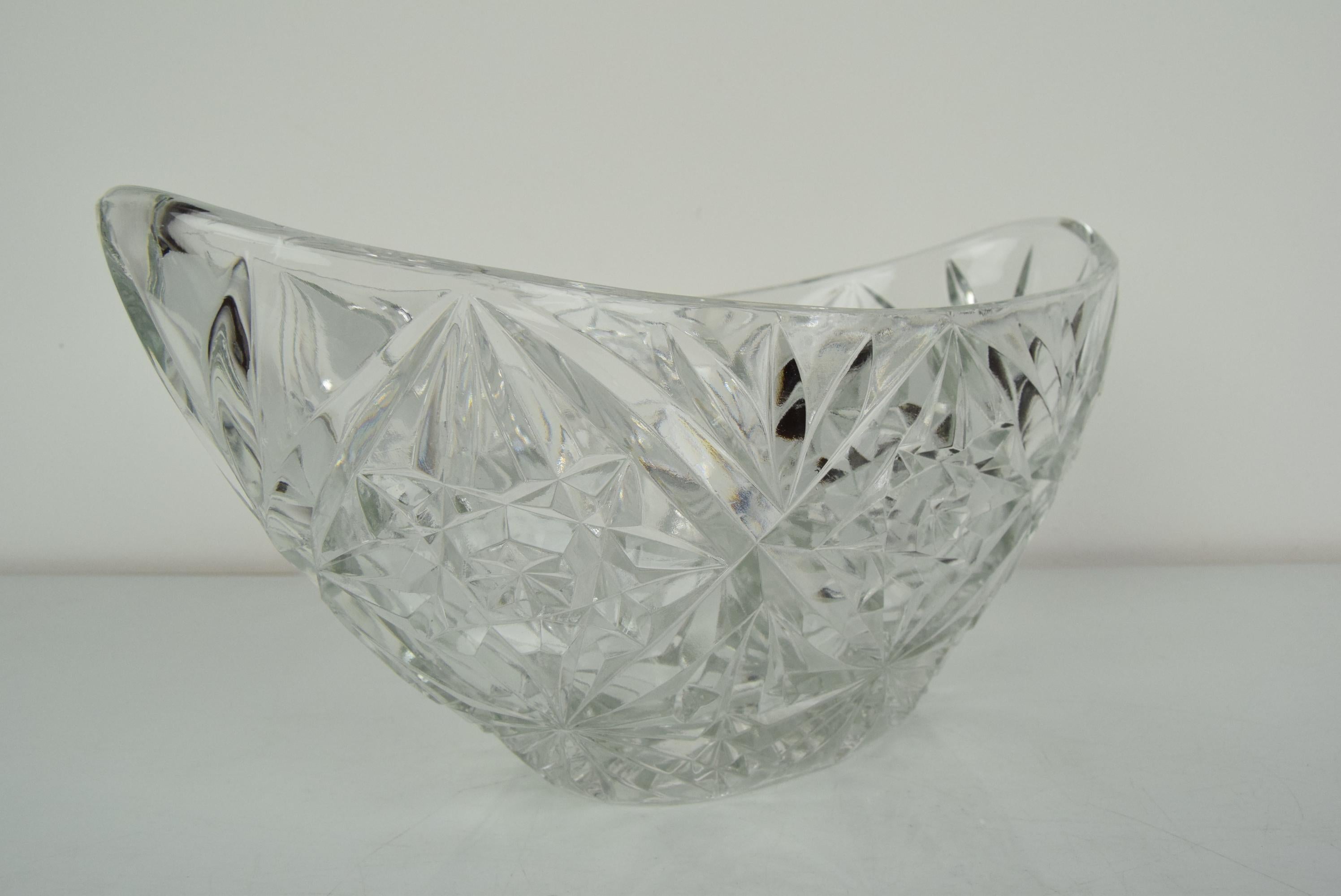 Mid-Century Crystal Glass Bowl, 1960's For Sale 3