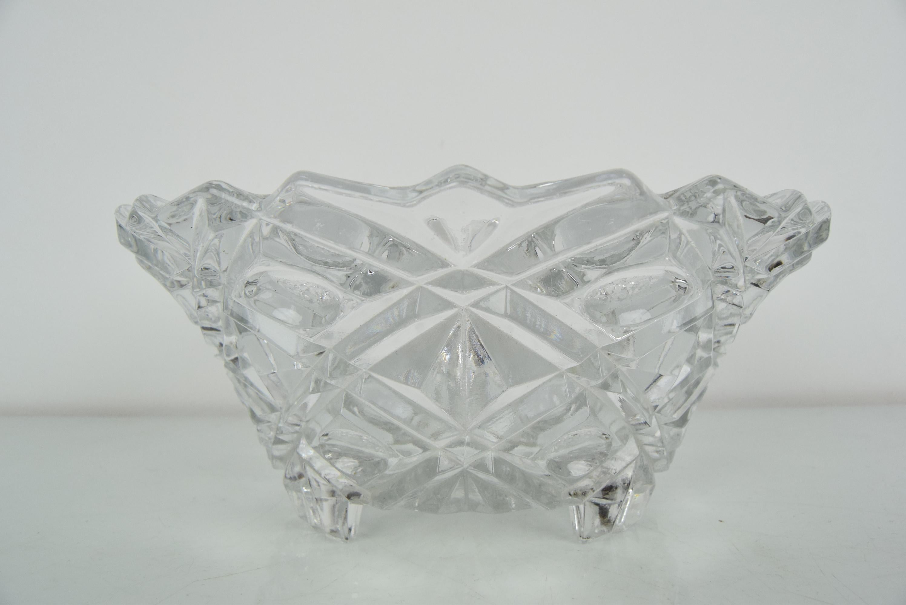 Mid-Century Crystal Glass Bowl, 1960's For Sale 3