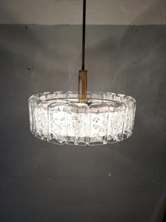 Midcentury Crystal Glass Chandelier by Doria, Germany, 1960s