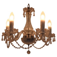 Lustre en verre de cristal du milieu du siècle dernier par Kamenicky Senov, années 1960