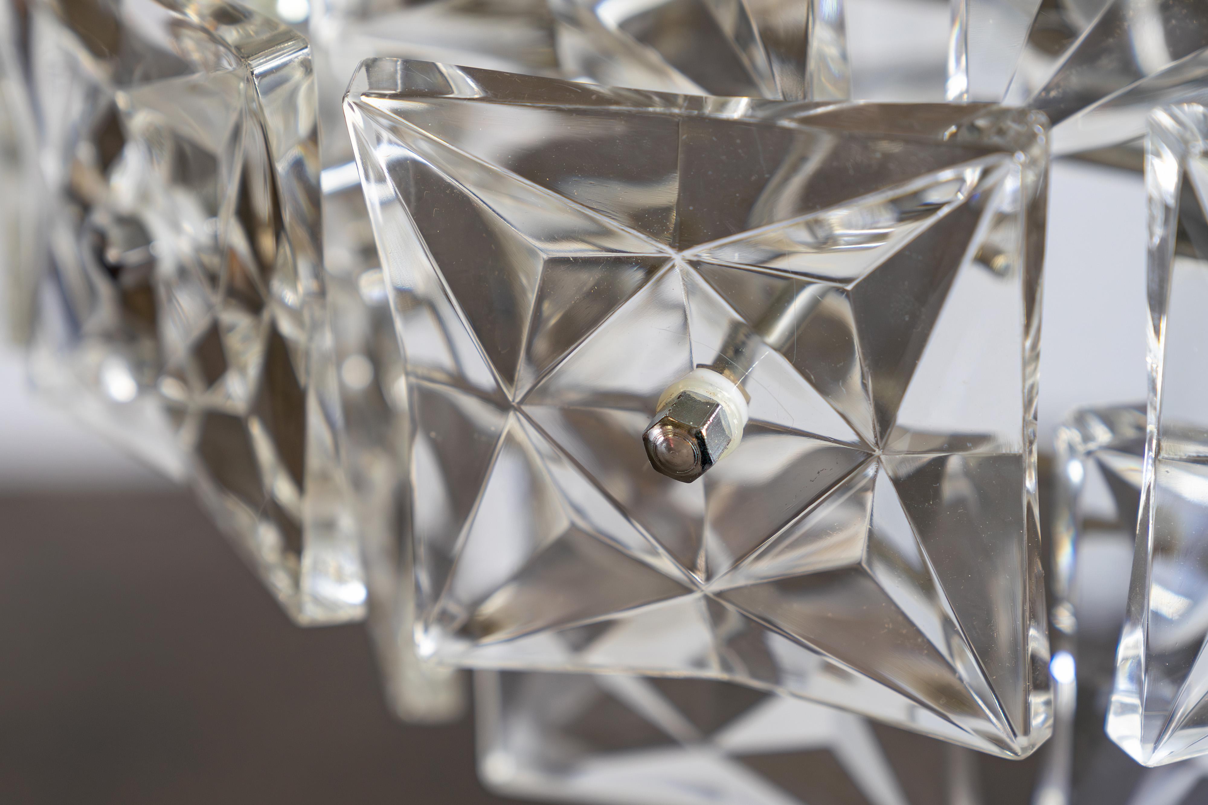 Kristallglas-Kronleuchter aus der Jahrhundertmitte von Kinkeldey Deutschland, 1960er Jahre im Angebot 2