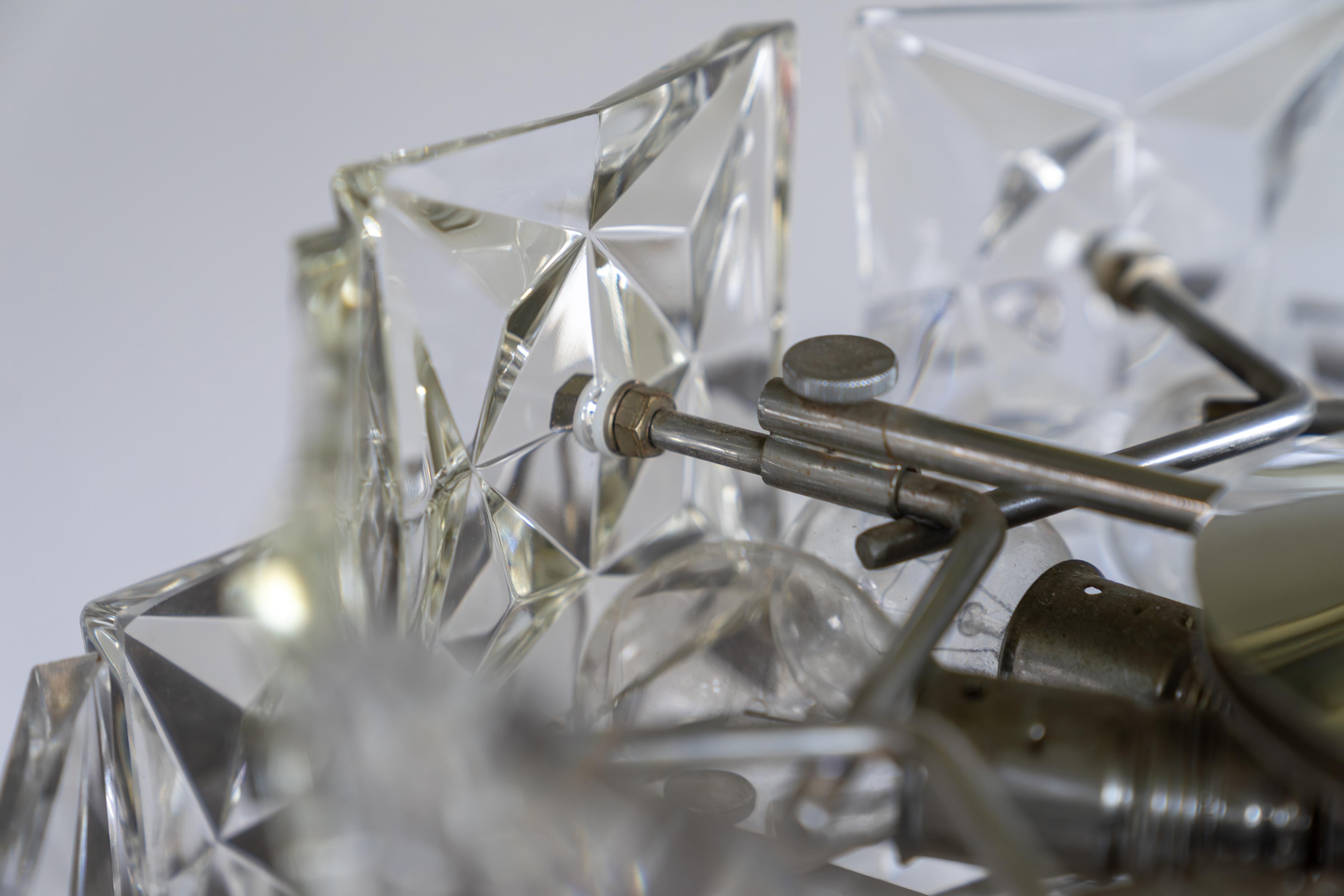 Kristallglas-Kronleuchter aus der Jahrhundertmitte von Kinkeldey Deutschland, 1960er Jahre im Angebot 3
