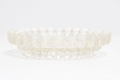 Mid Century Crystal Glass Dots Bubbles Ashtray Bowl, Italy, 1970s