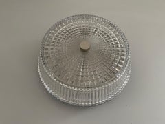 Mid-Century Crystal Glass Flush Mount Ceiling Lamp, 1960s, Germany