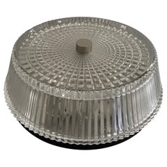 Mid-Century Crystal Glass Flush Mount Ceiling Lamp, 1960s, Germany