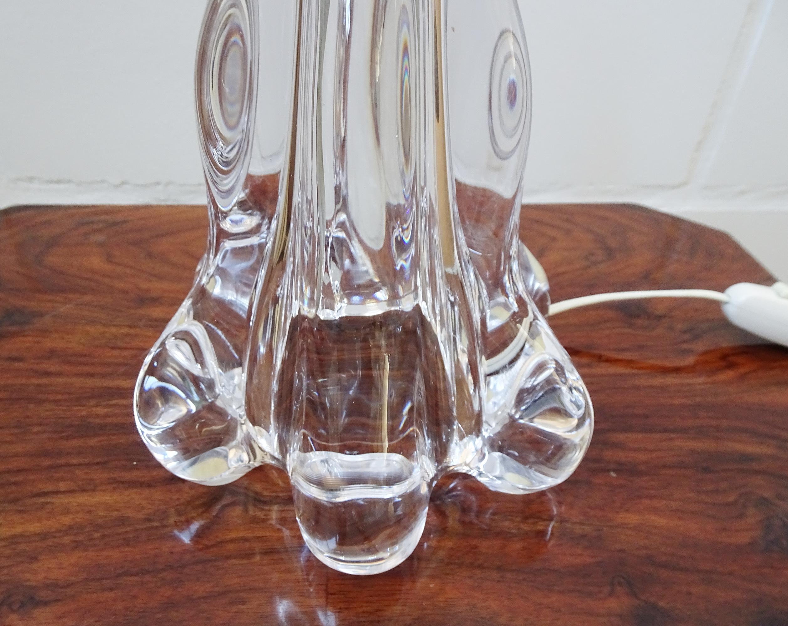 Mid-Century Crystal Glass Table Lamp by Art Vannes, France, 1960 5