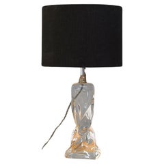 Mid-Century Crystal Glass Table Lamp