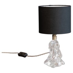 Mid-Century Crystal Glass Table Lamp