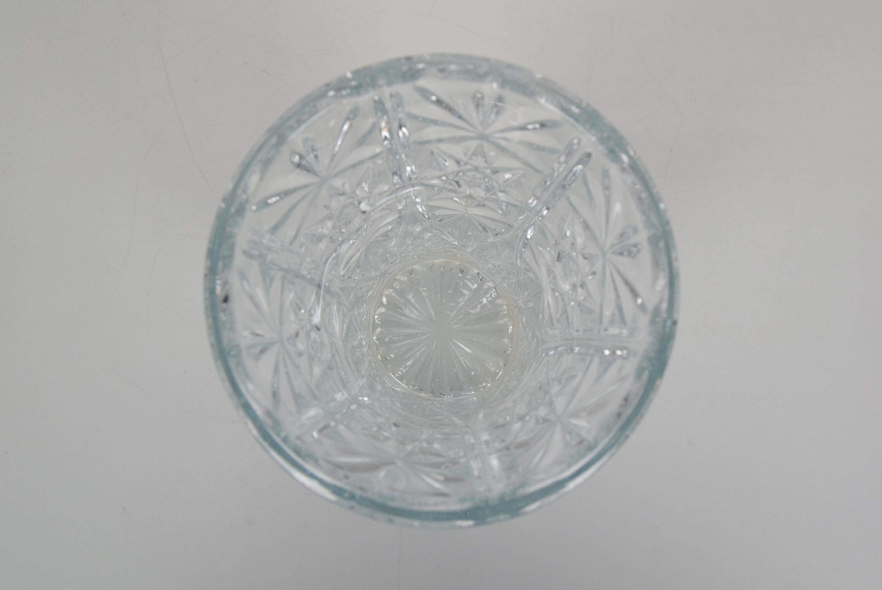 Mid-Century Crystal Glass Vase, 1950's In Good Condition For Sale In Praha, CZ