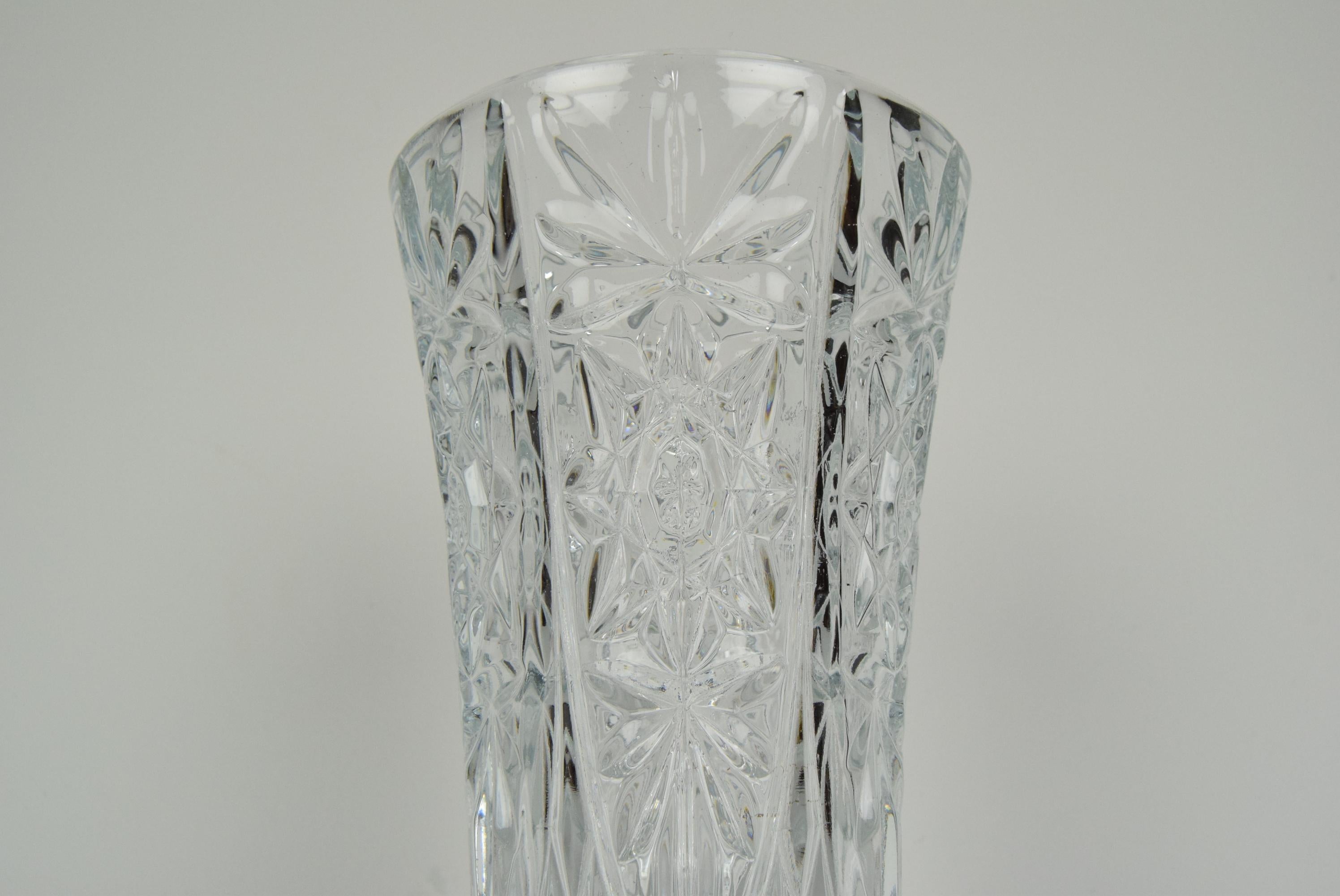 Mid-20th Century Mid-Century Crystal Glass Vase, 1950's For Sale