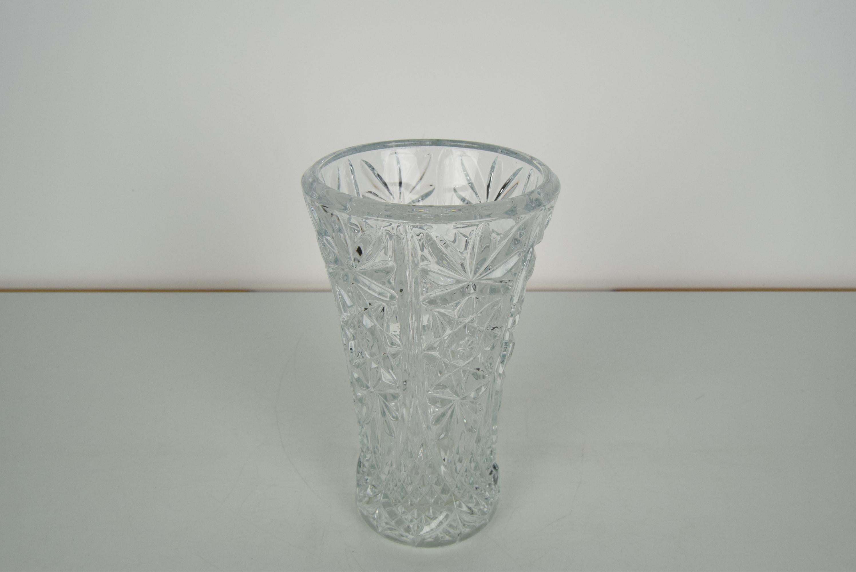 Vase en verre de cristal du milieu du siècle dernier, années 1950 en vente 2