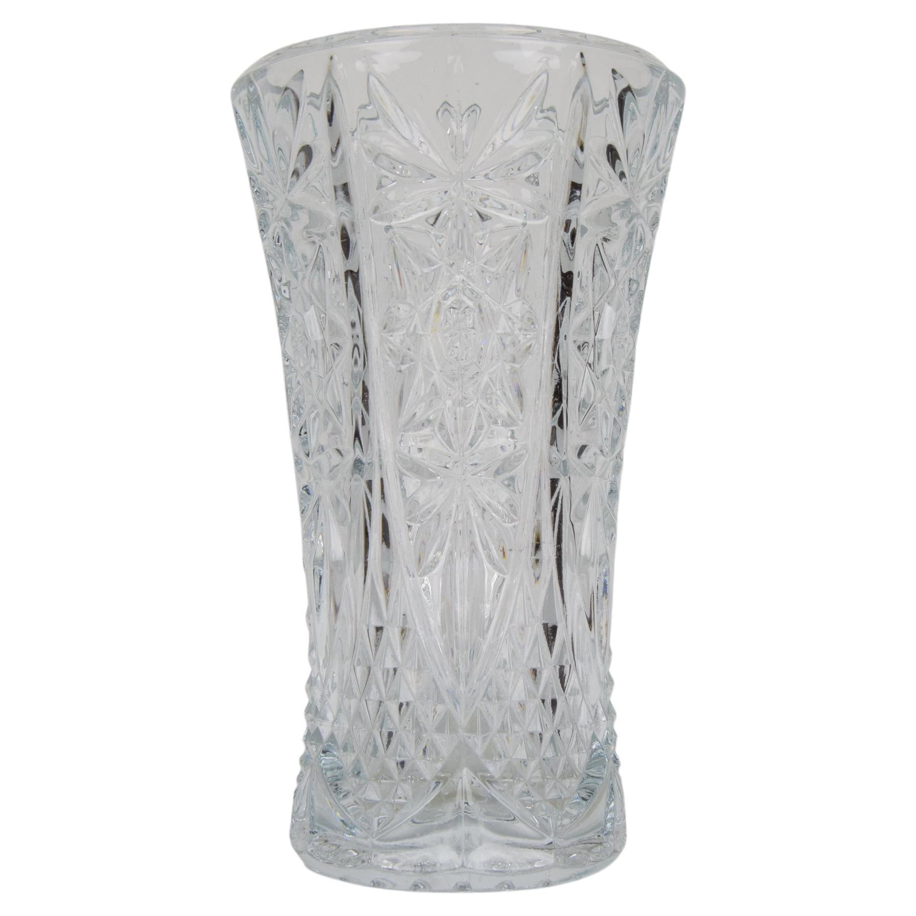 Mid-Century Crystal Glass Vase, 1950's