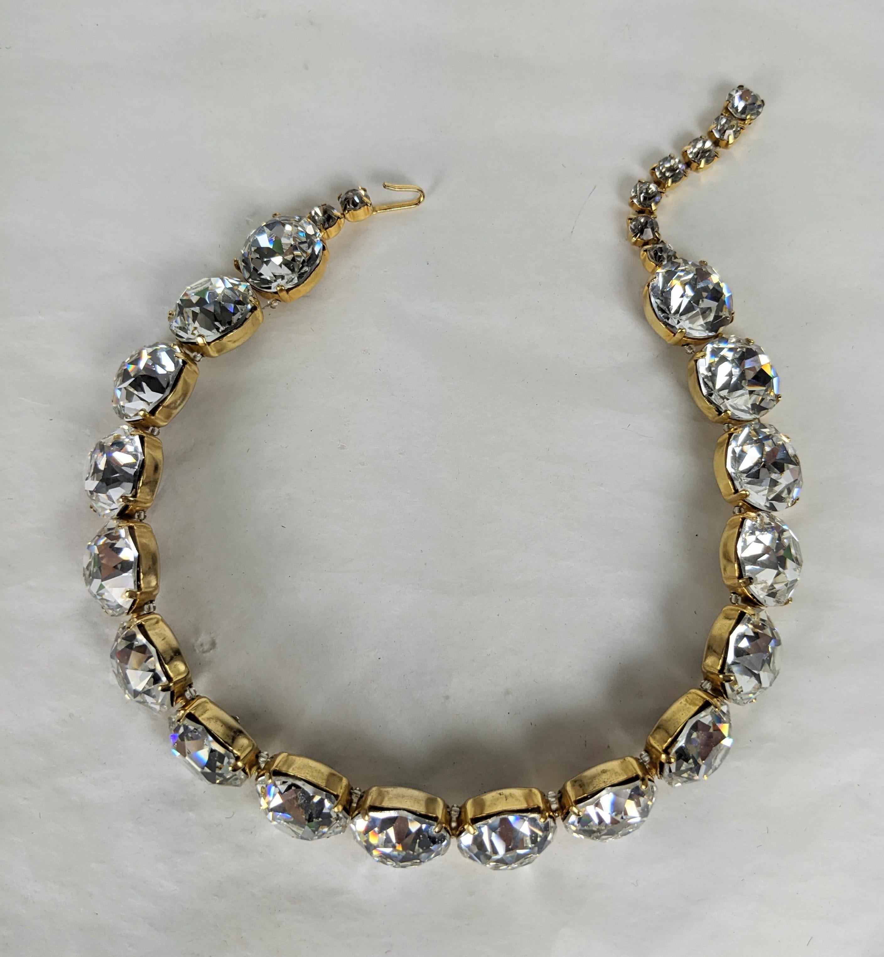 Women's Mid Century Crystal Headlight Choker Necklace For Sale