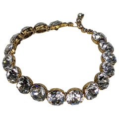 Collier ras du cou en cristal "phare" du milieu du siècle
