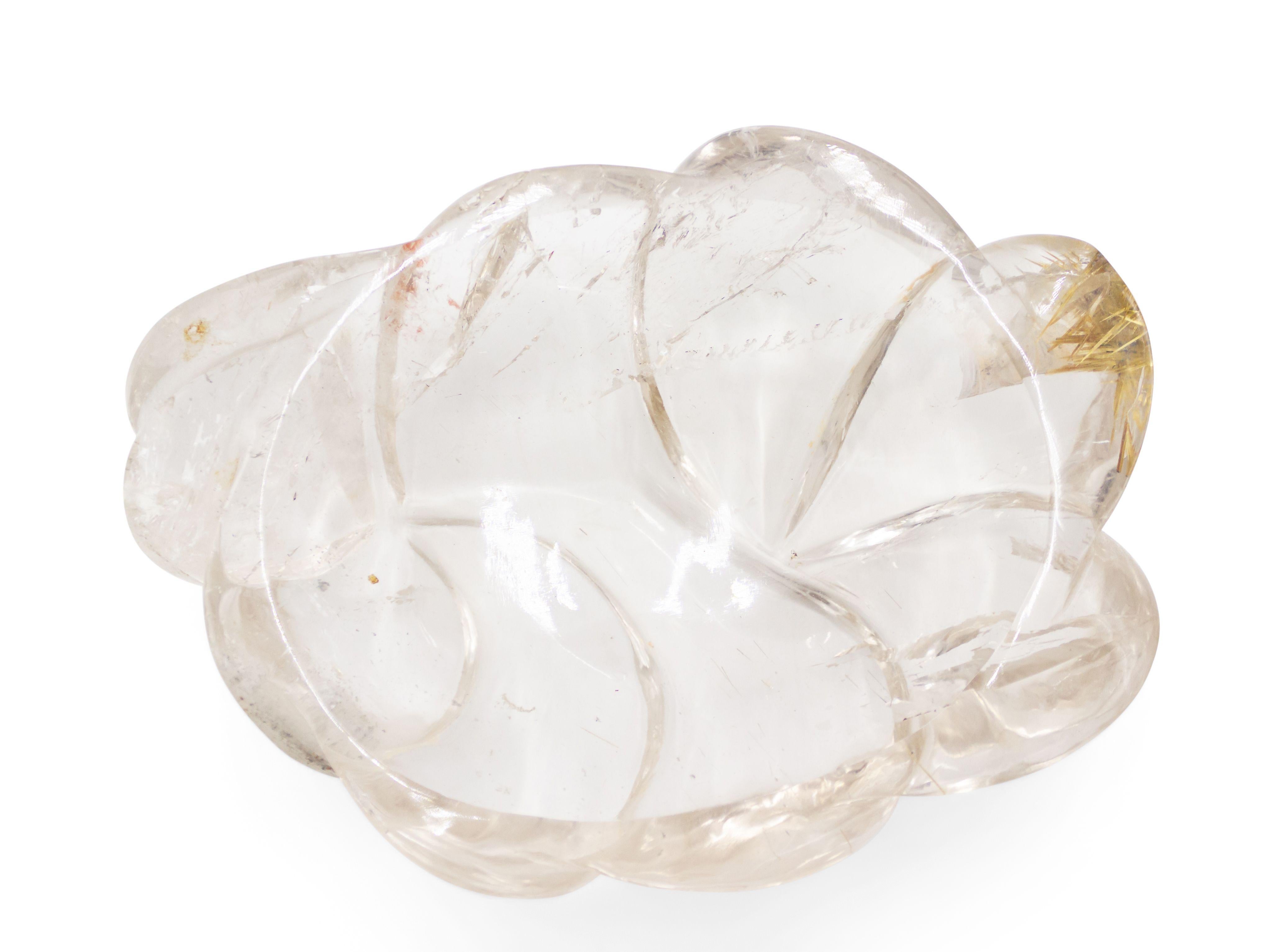 Mid-Century Crystal Leaf Ashtray For Sale 2