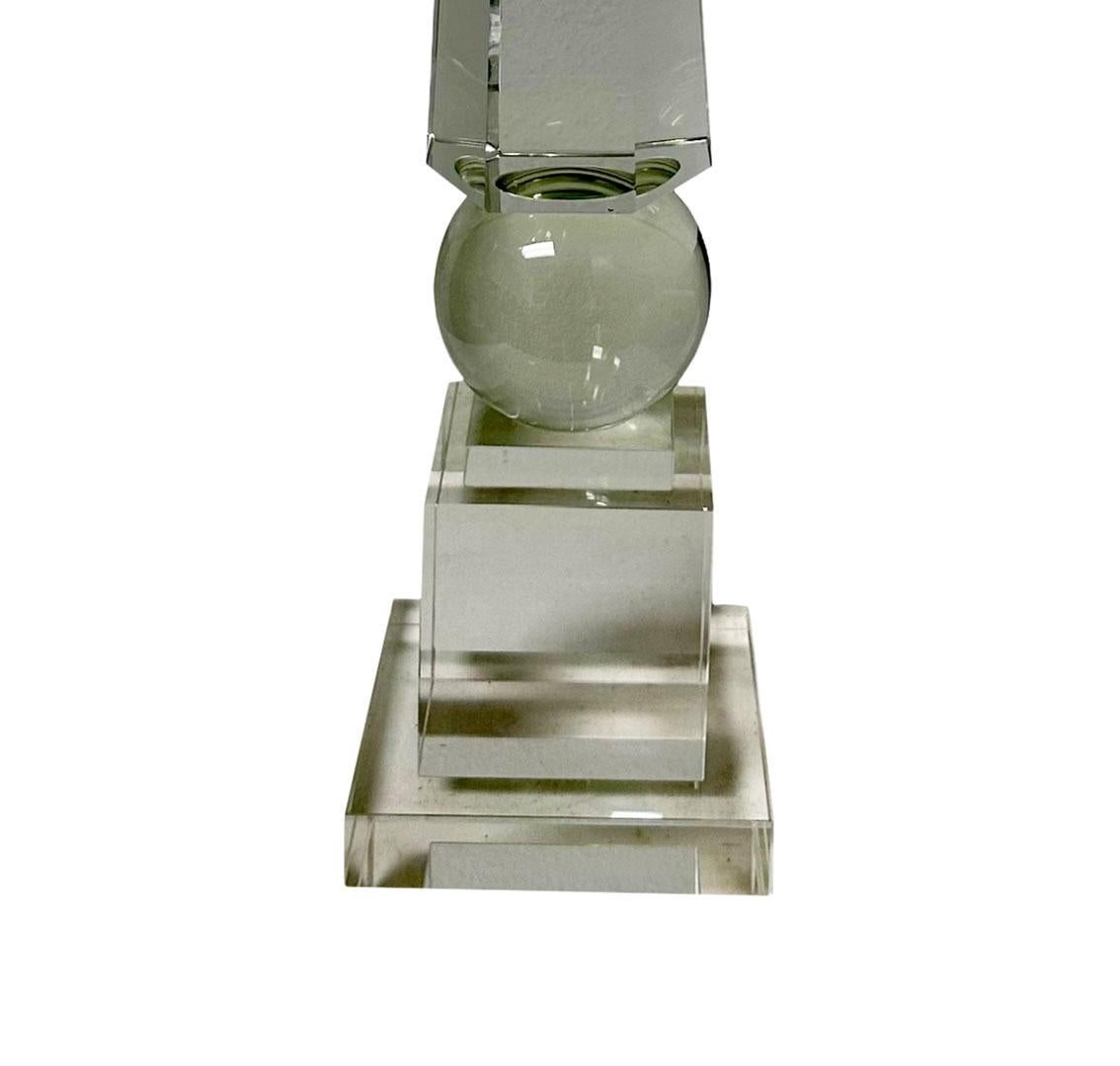 Late 20th Century Mid Century Crystal Obelisk For Sale