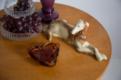 Mid Century Crystal Orange Artistic Glass Ashtray Bowl, Italy, 1970s