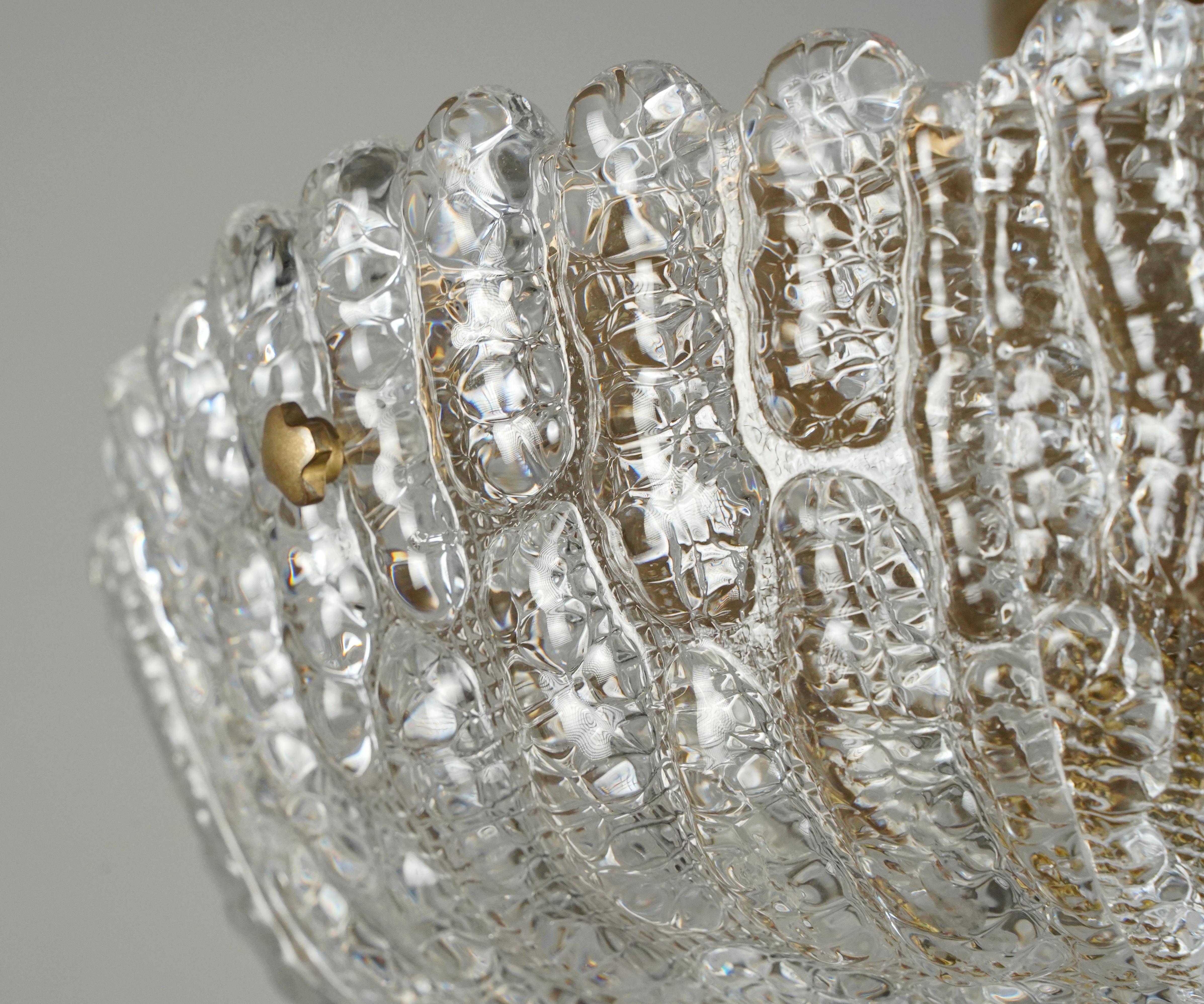 Mid-Century Modern Mid-Century Crystal Orrefors Embassy Semi Flush Mount by Carl Fagerlund For Sale