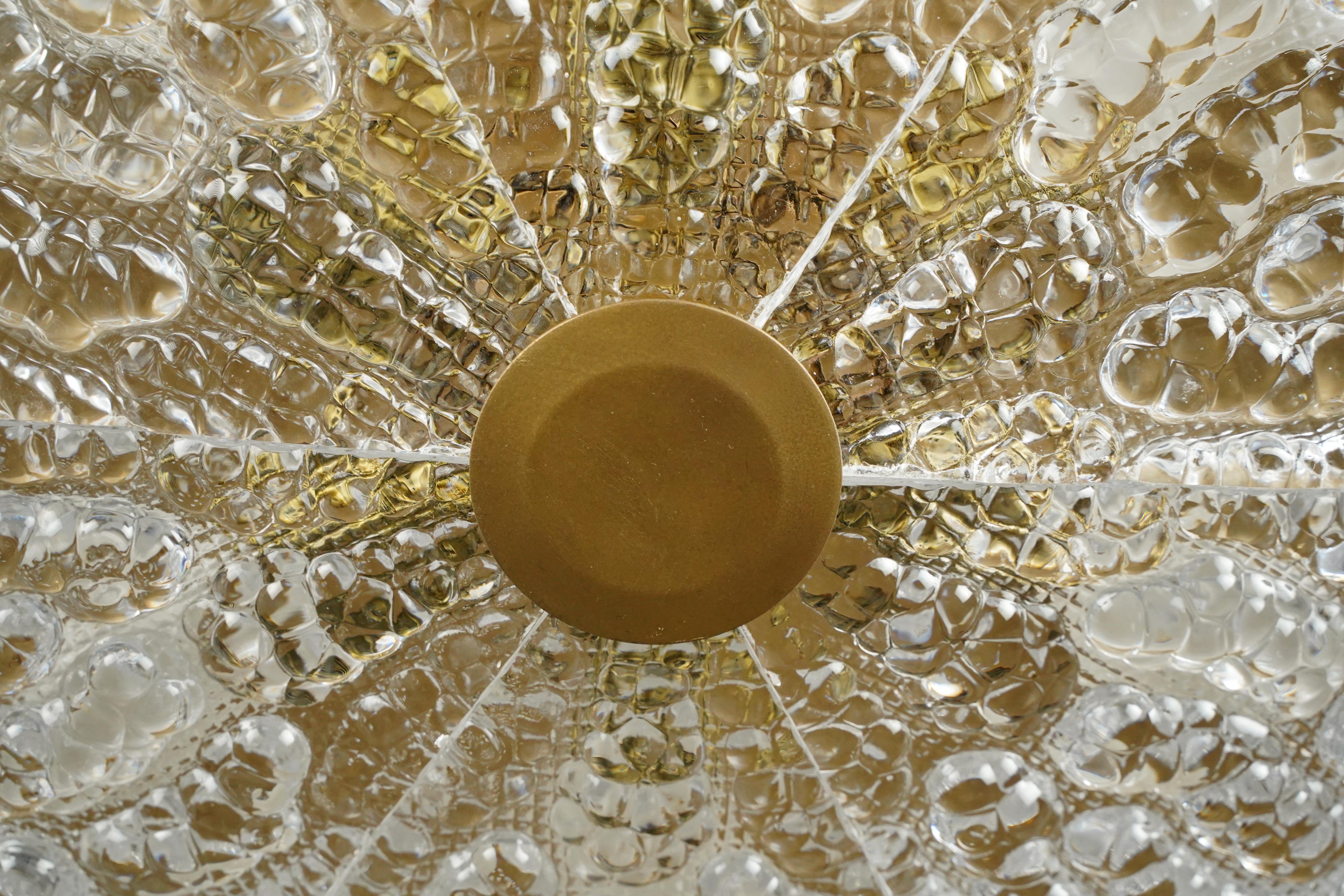 Mid-Century Crystal Orrefors Embassy Semi Flush Mount by Carl Fagerlund In Good Condition For Sale In New York, NY