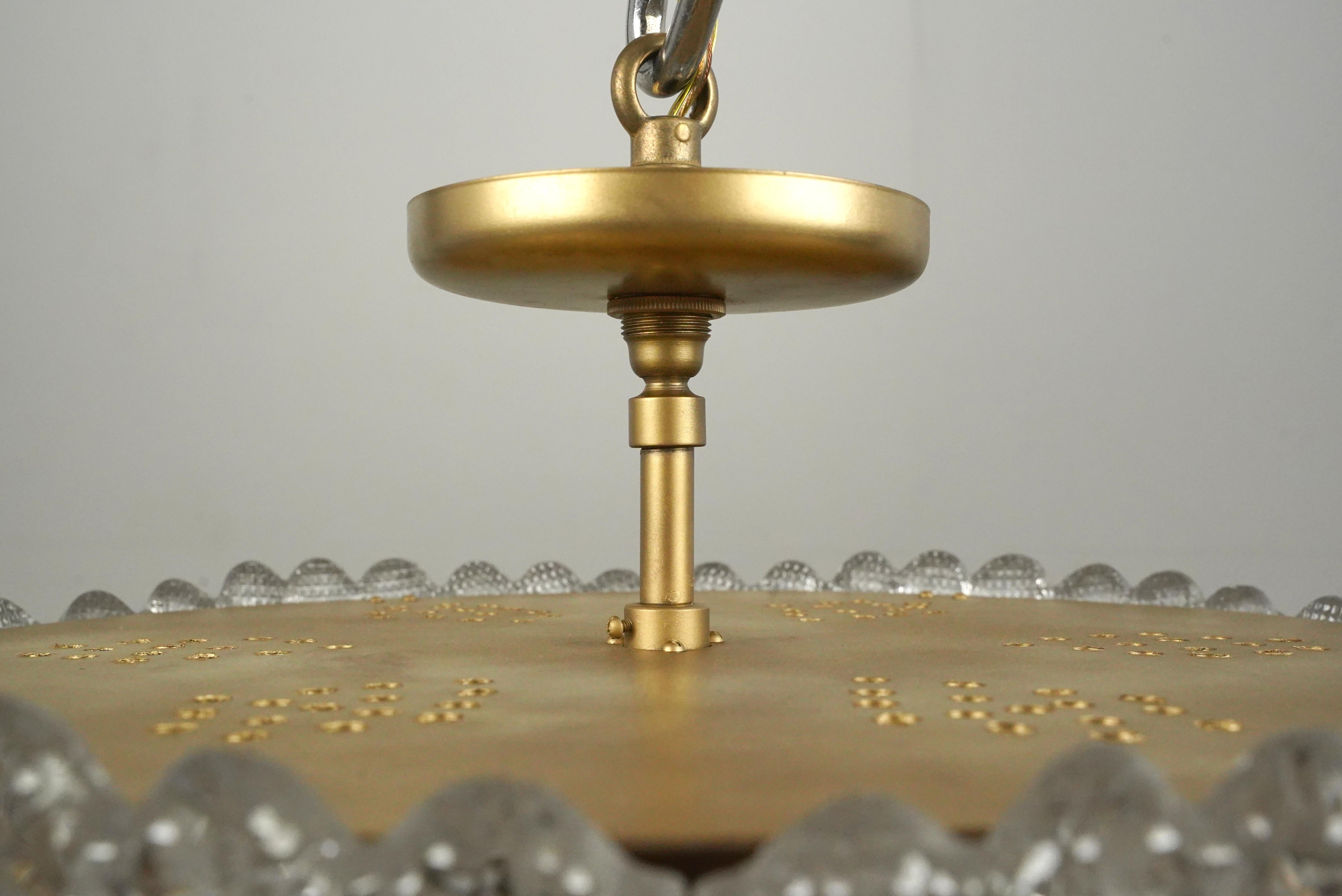 Mid-20th Century Mid-Century Crystal Orrefors Embassy Semi Flush Mount by Carl Fagerlund For Sale