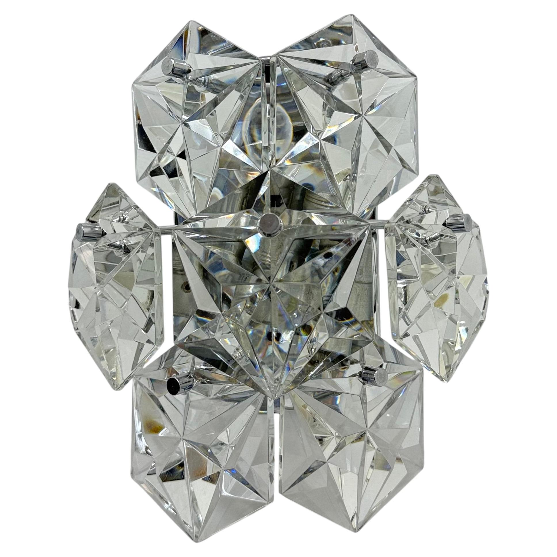 Mid-century Crystal Sconce by Kinkeldey , Germany , 1970s
