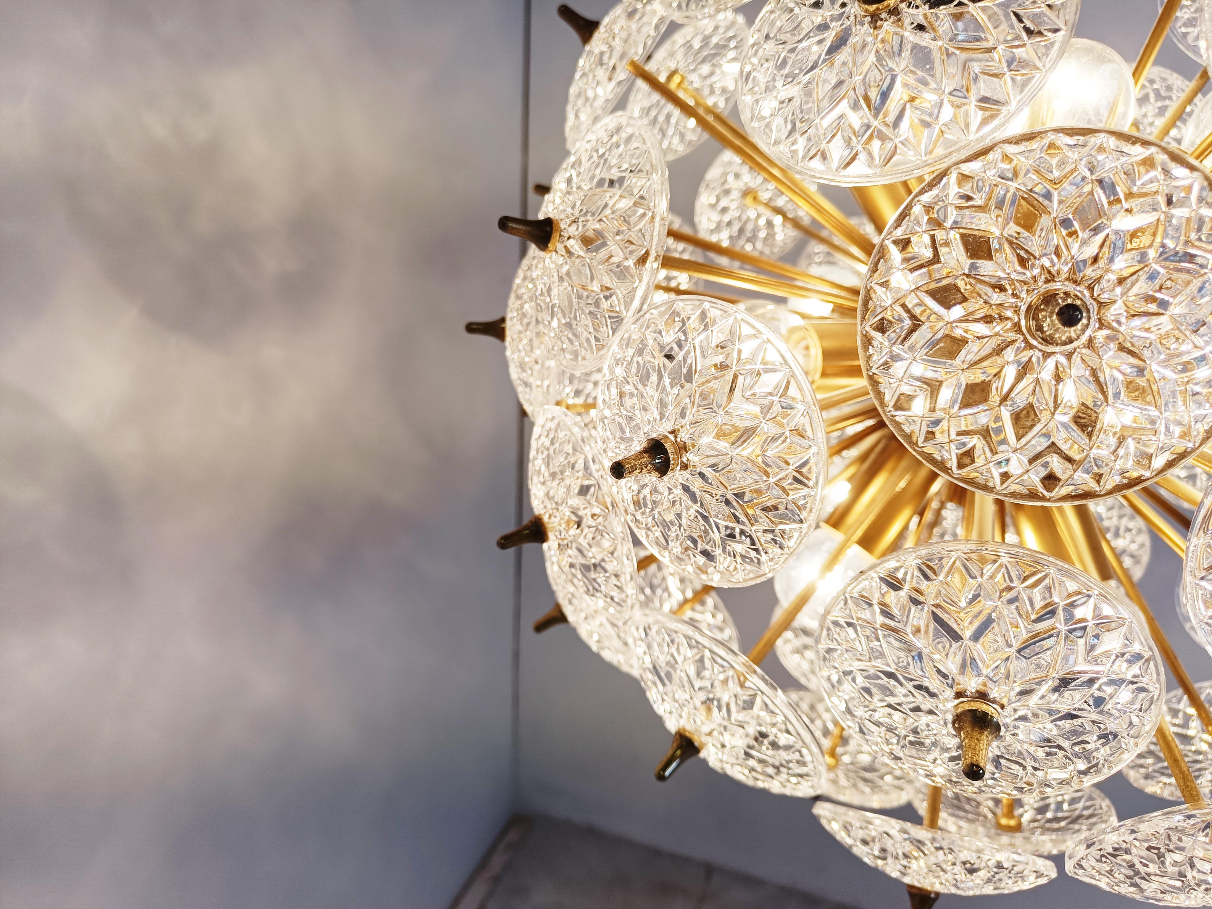 Mid-20th Century Mid century crystal sputnik chandelier by Val saint lambert, 1960s