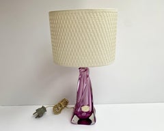 Mid-Century Crystal Table Lamp Belgian from Val Saint Lambert, 1960s