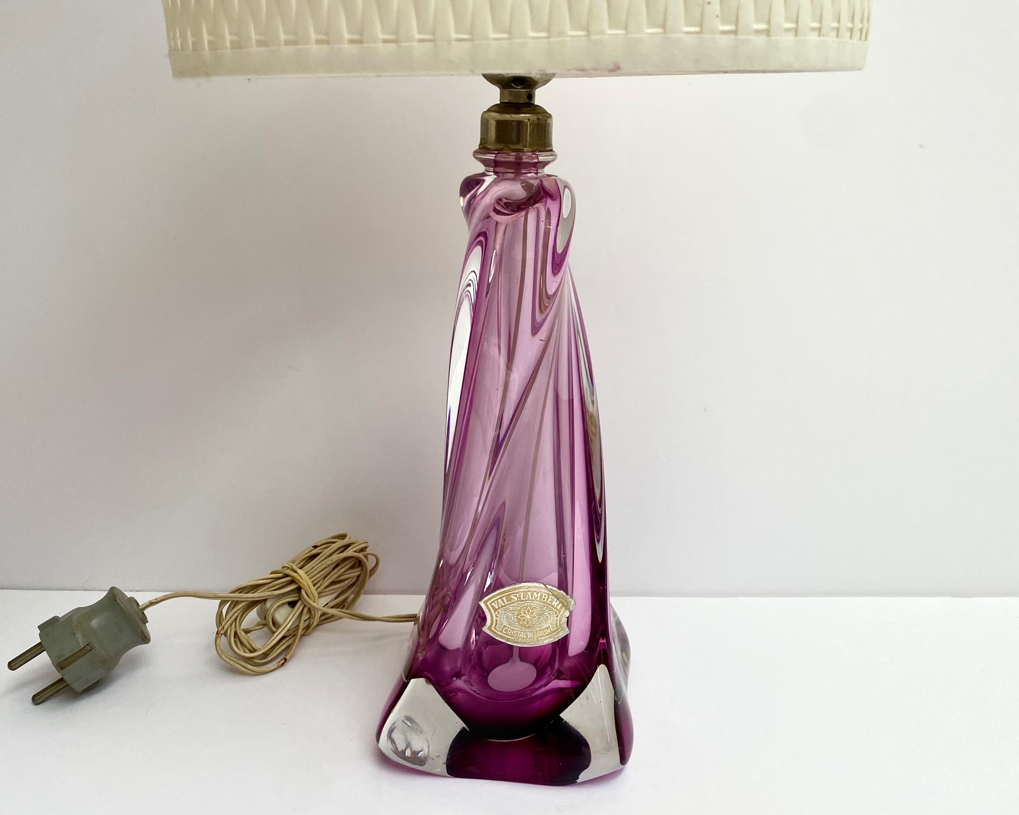 Mid-Century Modern Lampe de bureau belge du milieu du siècle dernier du Val Saint Lambert, années 1960 en vente