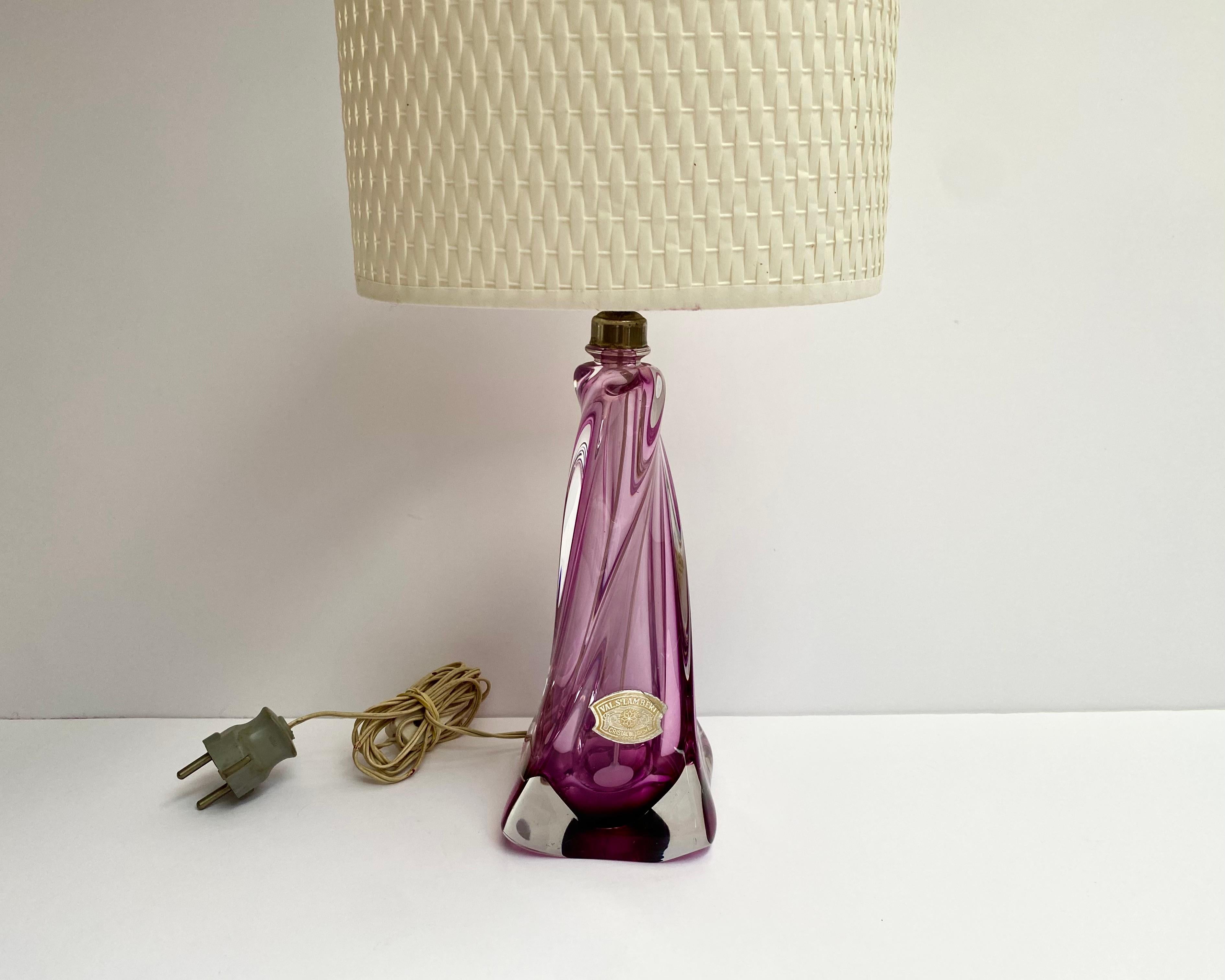 Belge Lampe de bureau belge du milieu du siècle dernier du Val Saint Lambert, années 1960 en vente