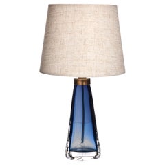 Lampe de bureau en cristal du milieu du siècle dernier par Carl Fagerlund pour Orrefors, Suède, années 1960