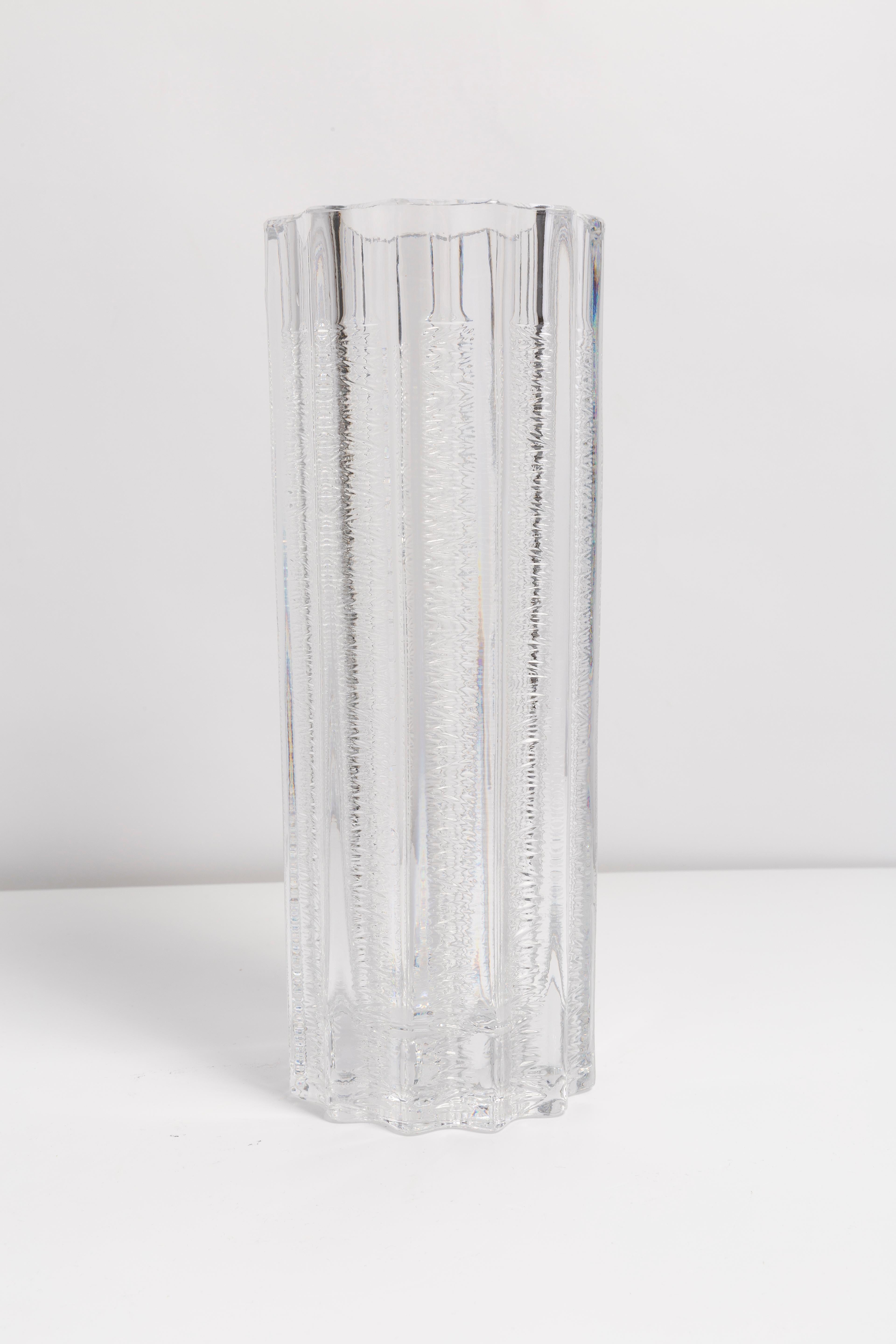 Mid-Century Modern Mid Century Crystal Transparent Vase, Italy, 1960s For Sale