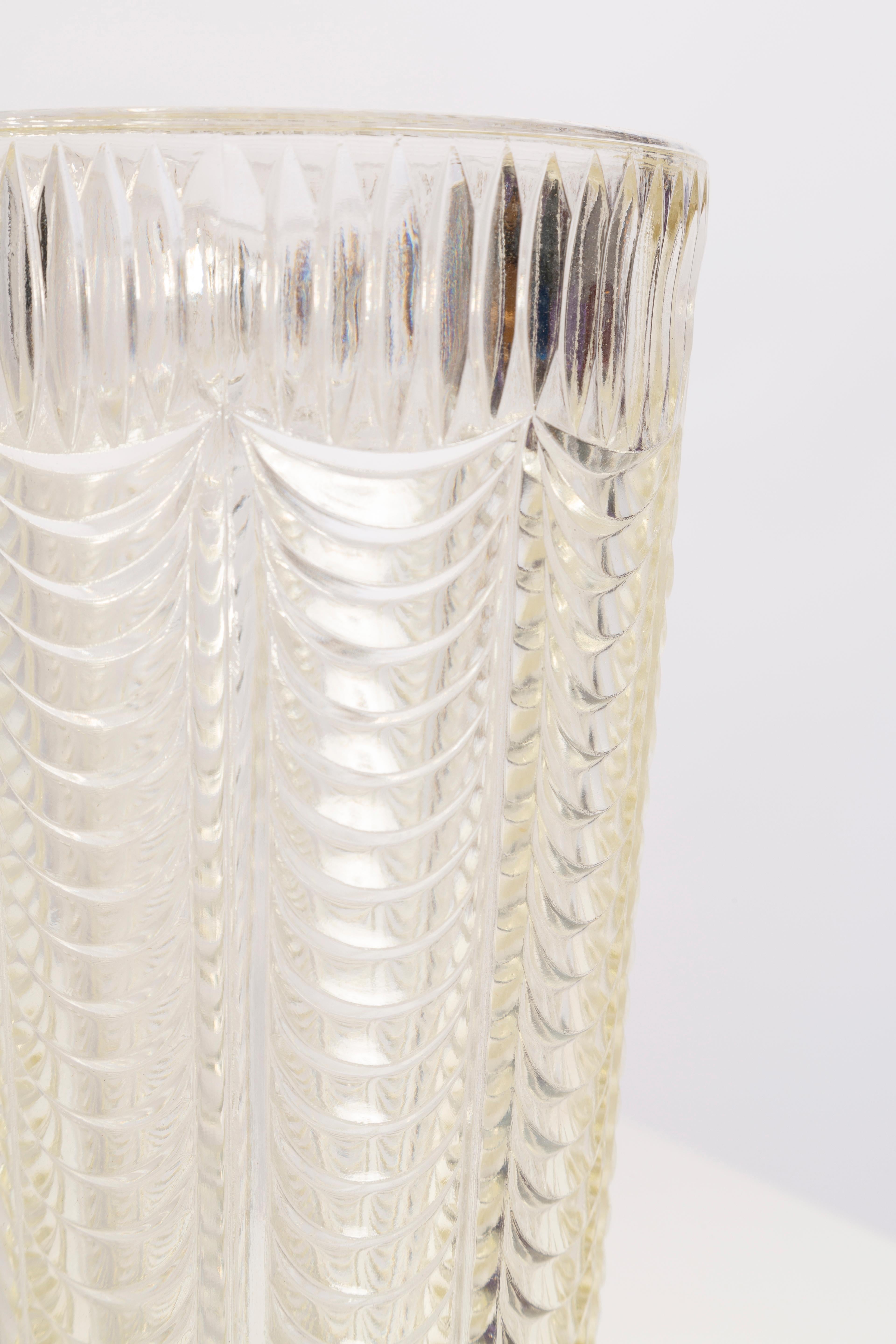 Mid-Century Crystal Transparent Vase, Italy, 1960s In Excellent Condition For Sale In 05-080 Hornowek, PL