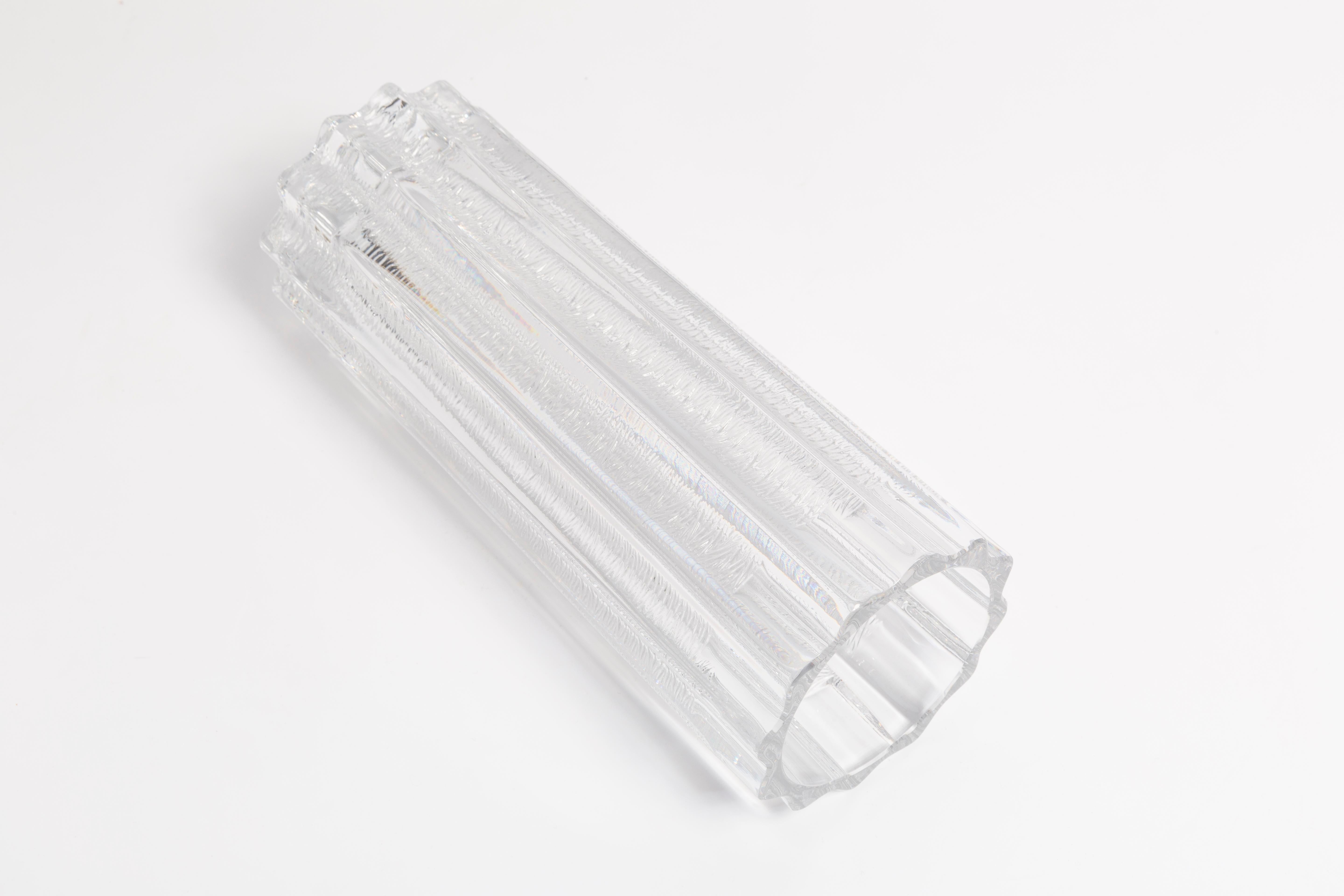 20th Century Mid Century Crystal Transparent Vase, Italy, 1960s For Sale