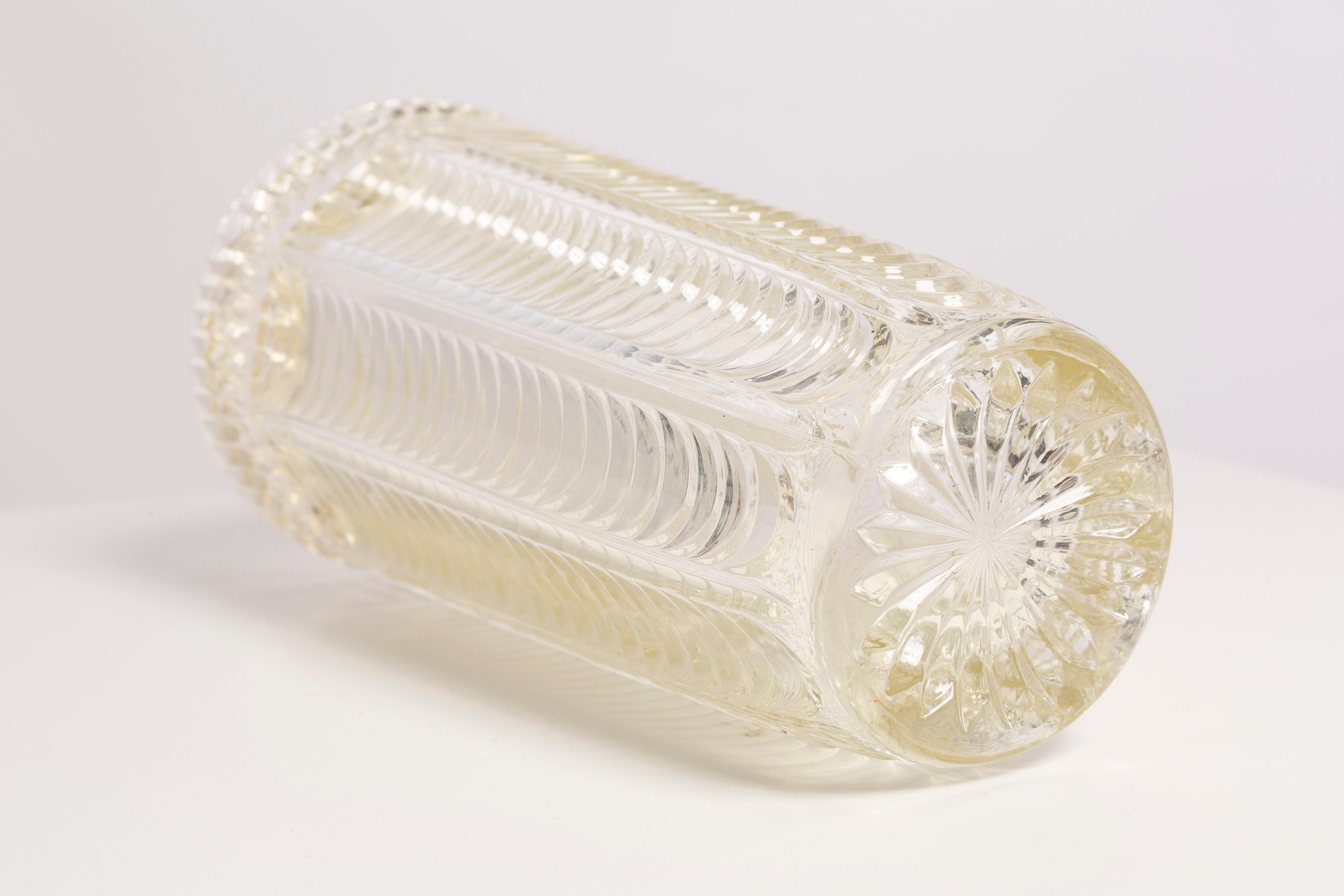 Mid-Century Crystal Transparent Vase, Italy, 1960s For Sale 1