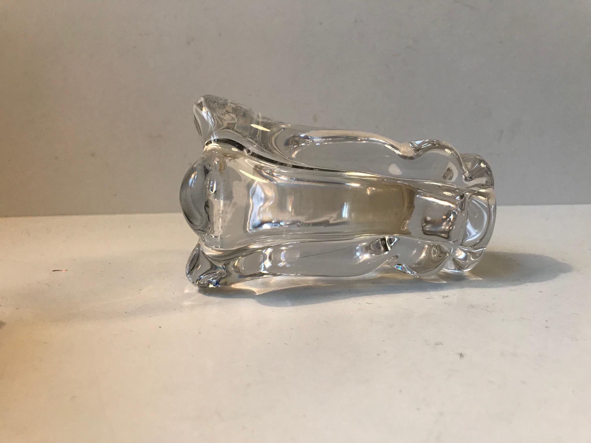 Swedish Midcentury Crystal Vase by Nils Landberg for Orrefors, 1950s For Sale