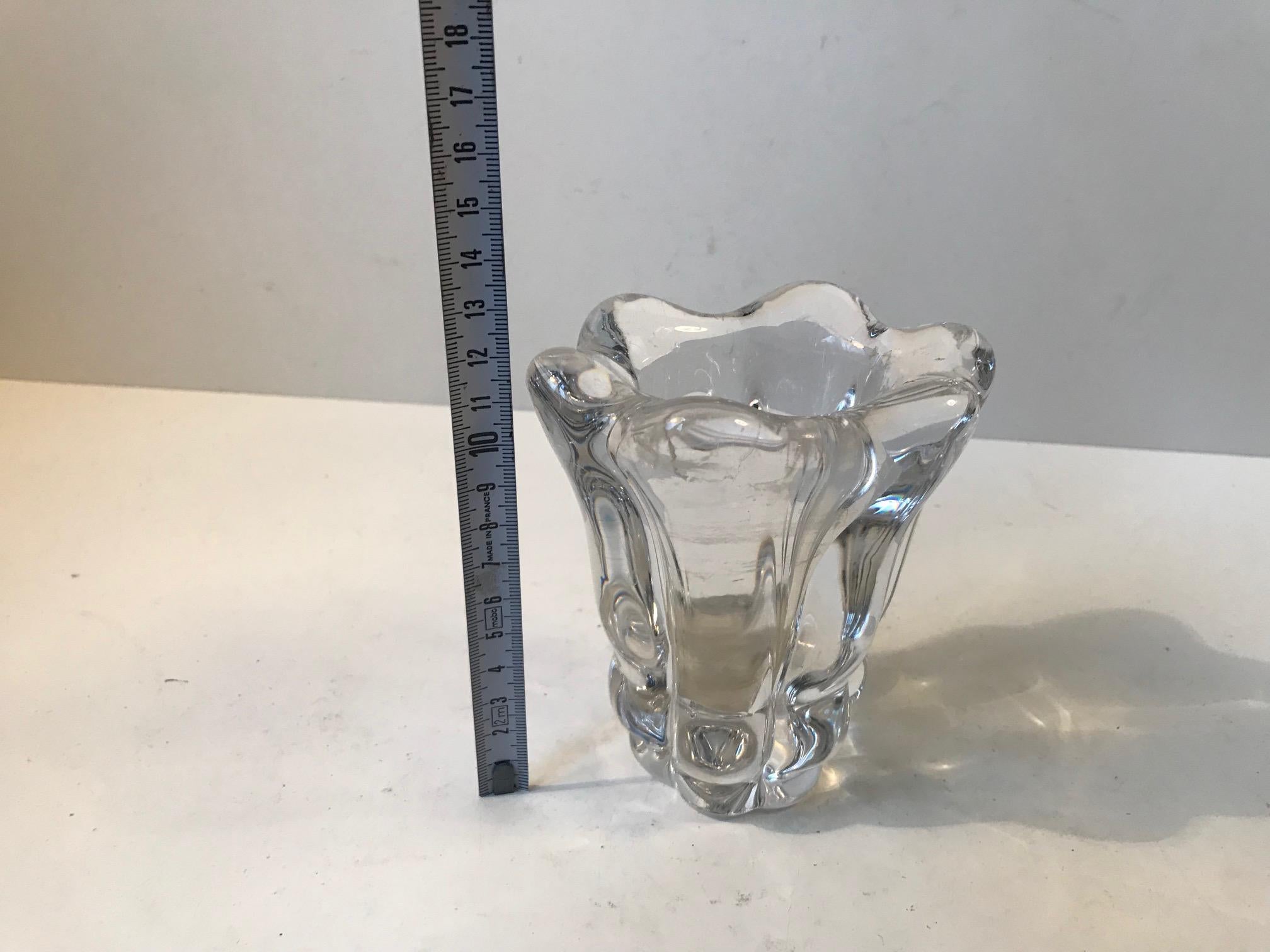 Mid-20th Century Midcentury Crystal Vase by Nils Landberg for Orrefors, 1950s For Sale