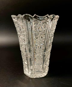 Mid-Century Kristall Vase Französisch Baccarat Stil