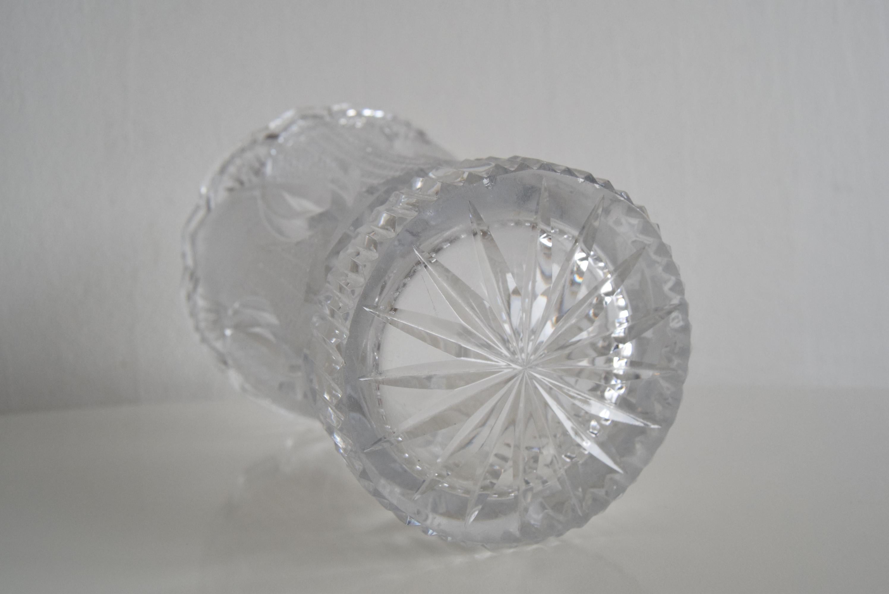 Mid-century Crystal Vase, Glasswork Novy Bor, 1960's.  For Sale 4