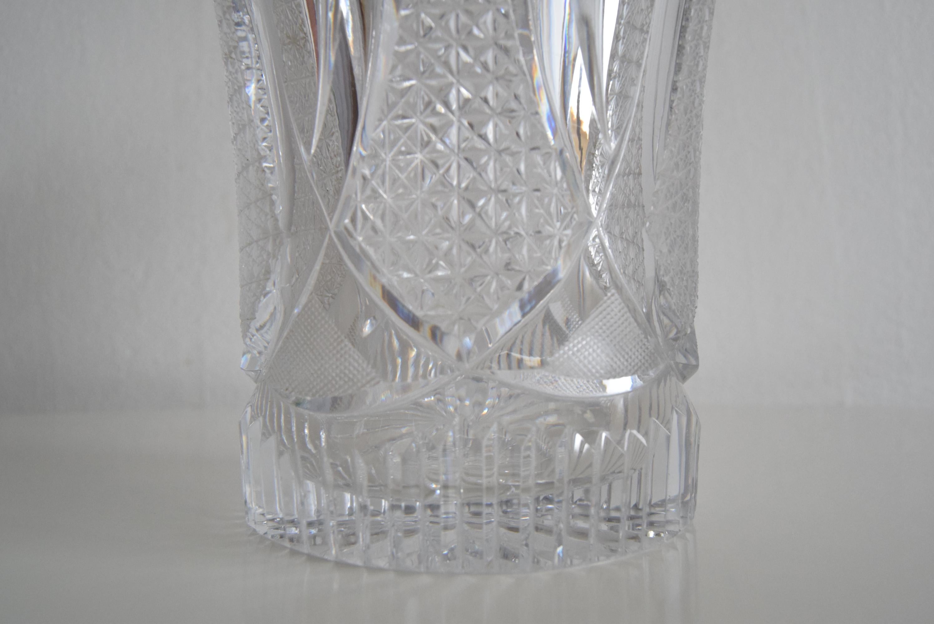 Mid-century Crystal Vase, Glasswork Novy Bor, 1960's.  For Sale 1