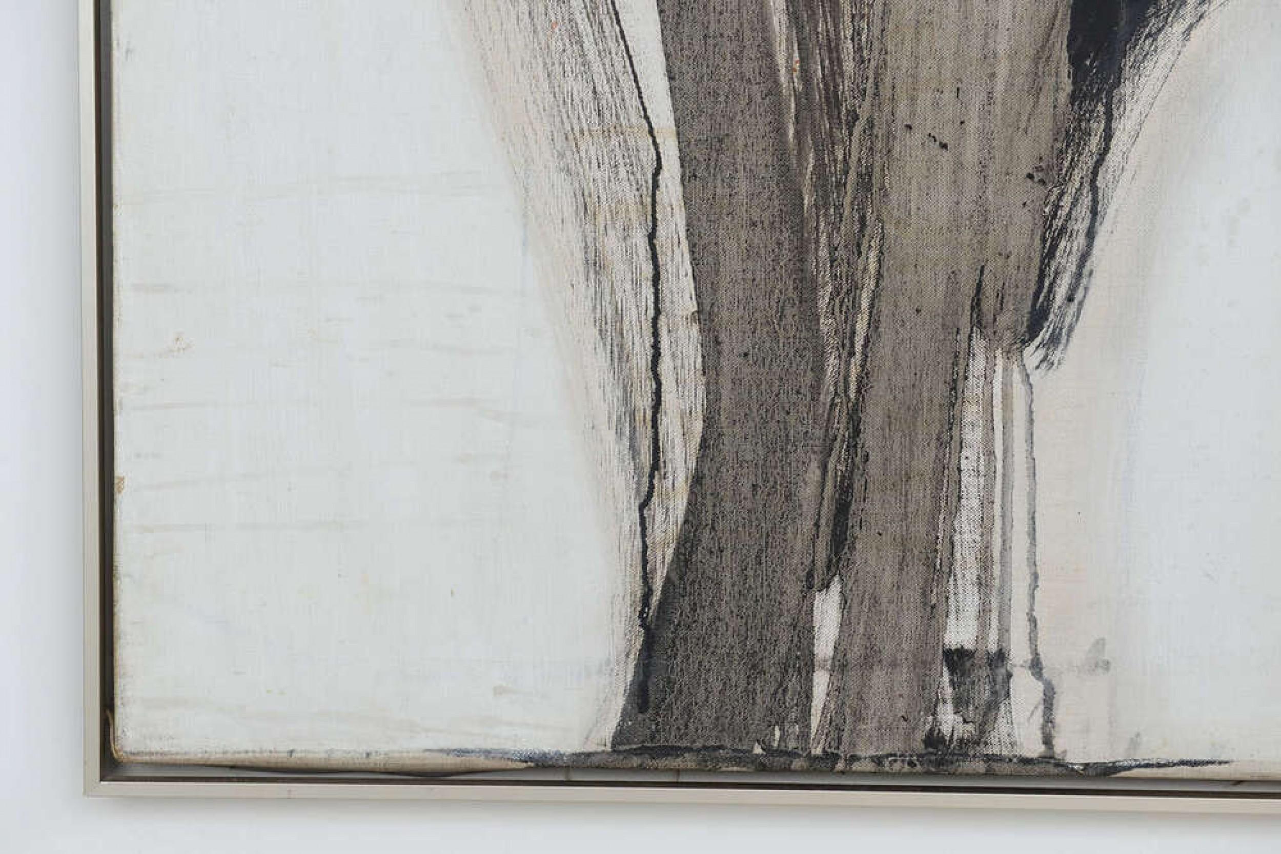 Cubanisches gerahmtes abstraktes Ölgemälde auf Leinwand, Mid-Century (Farbe) im Angebot