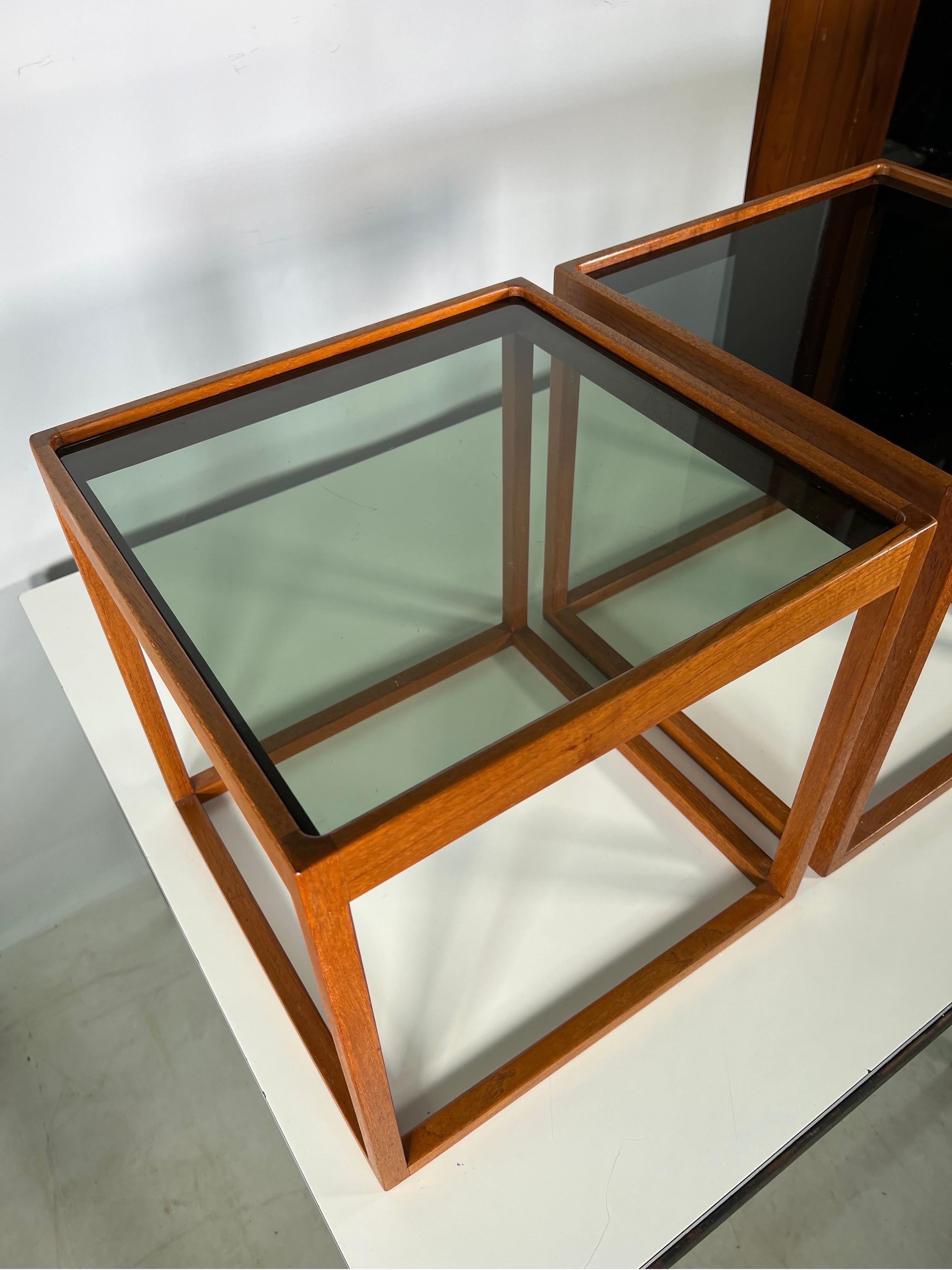 Mid-Century Modern Mid Century Cube Side Tables by Kai Kristiansen, a Pair