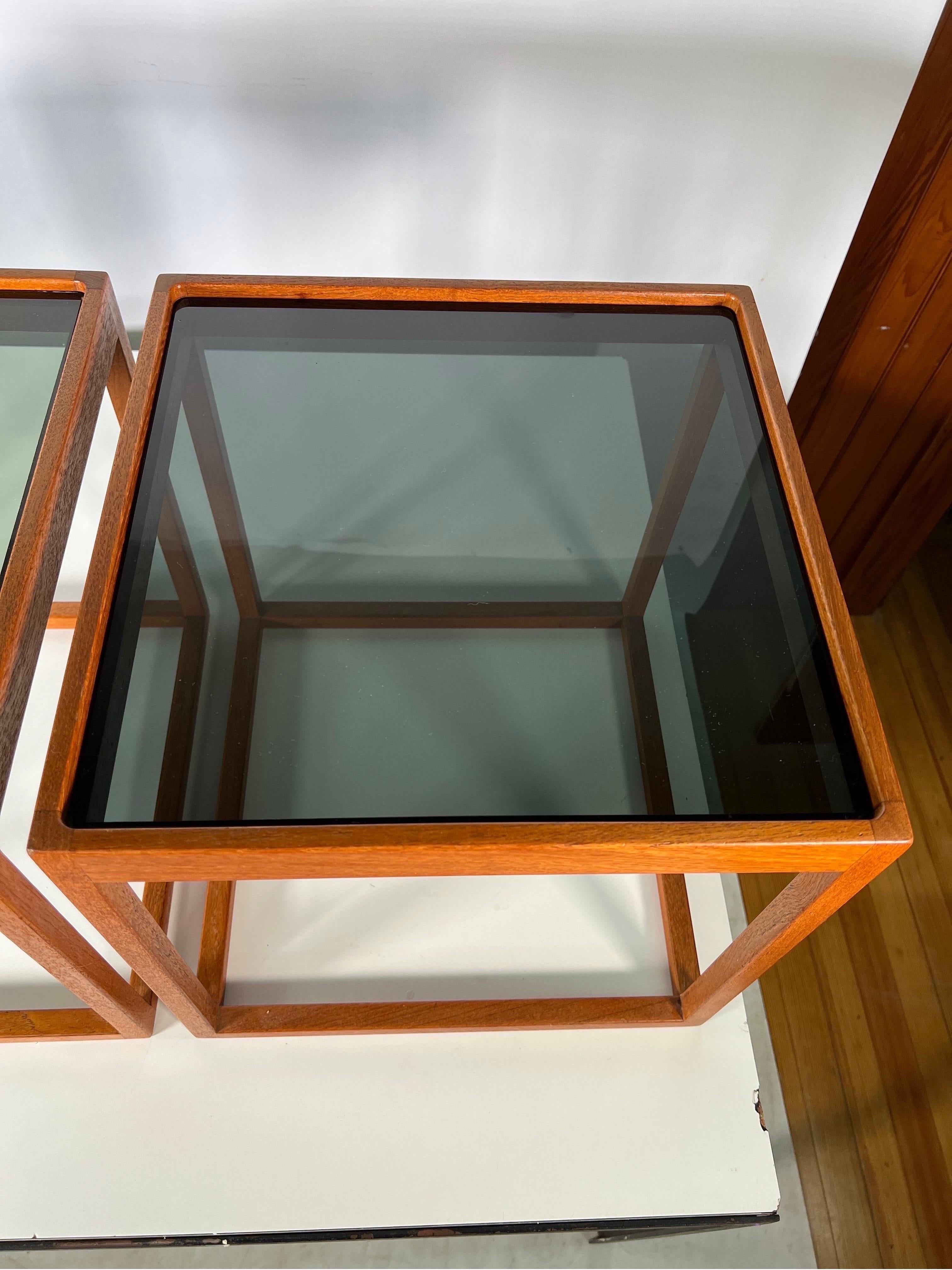 Danish Mid Century Cube Side Tables by Kai Kristiansen, a Pair