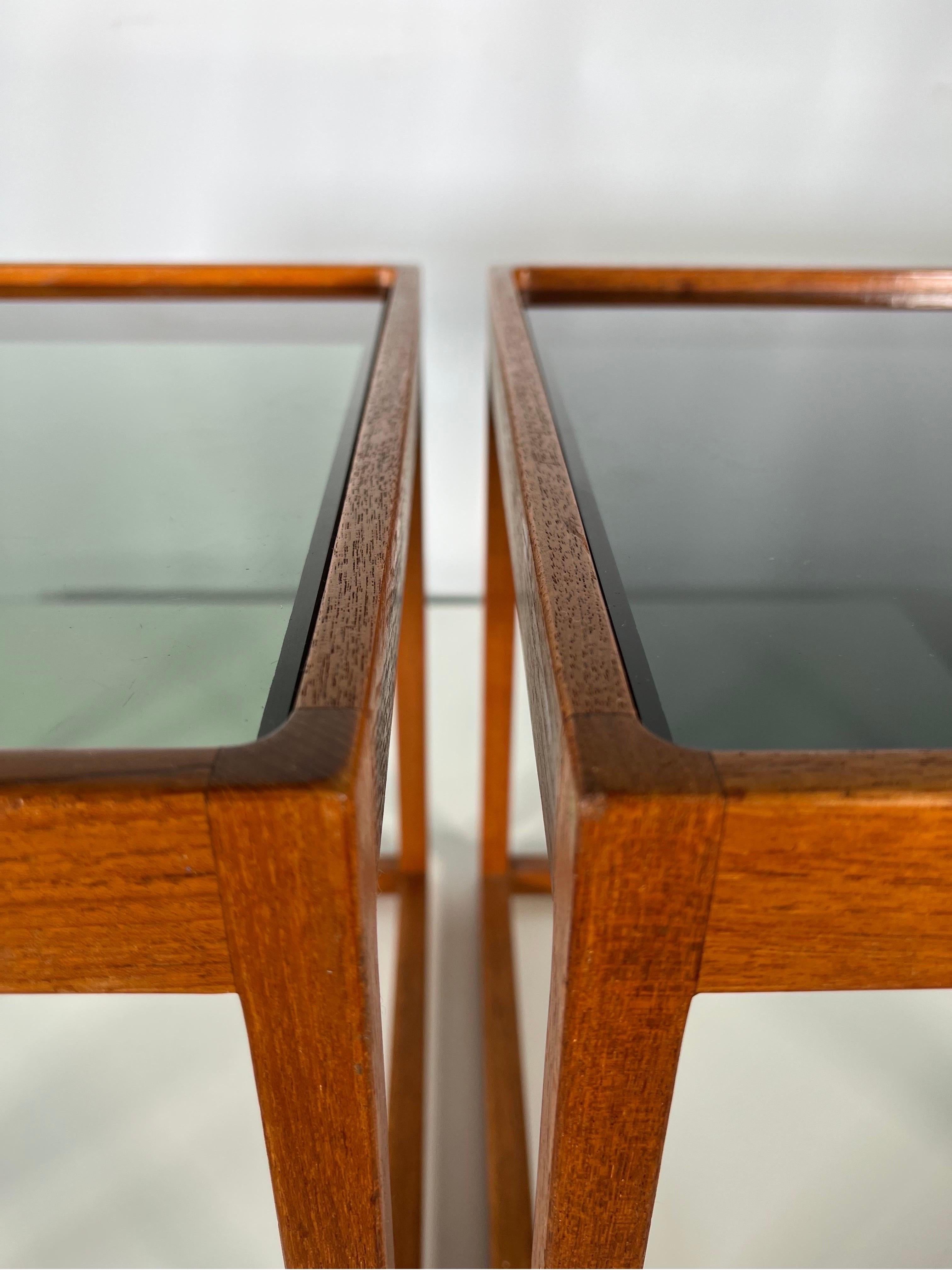 Mid-20th Century Mid Century Cube Side Tables by Kai Kristiansen, a Pair