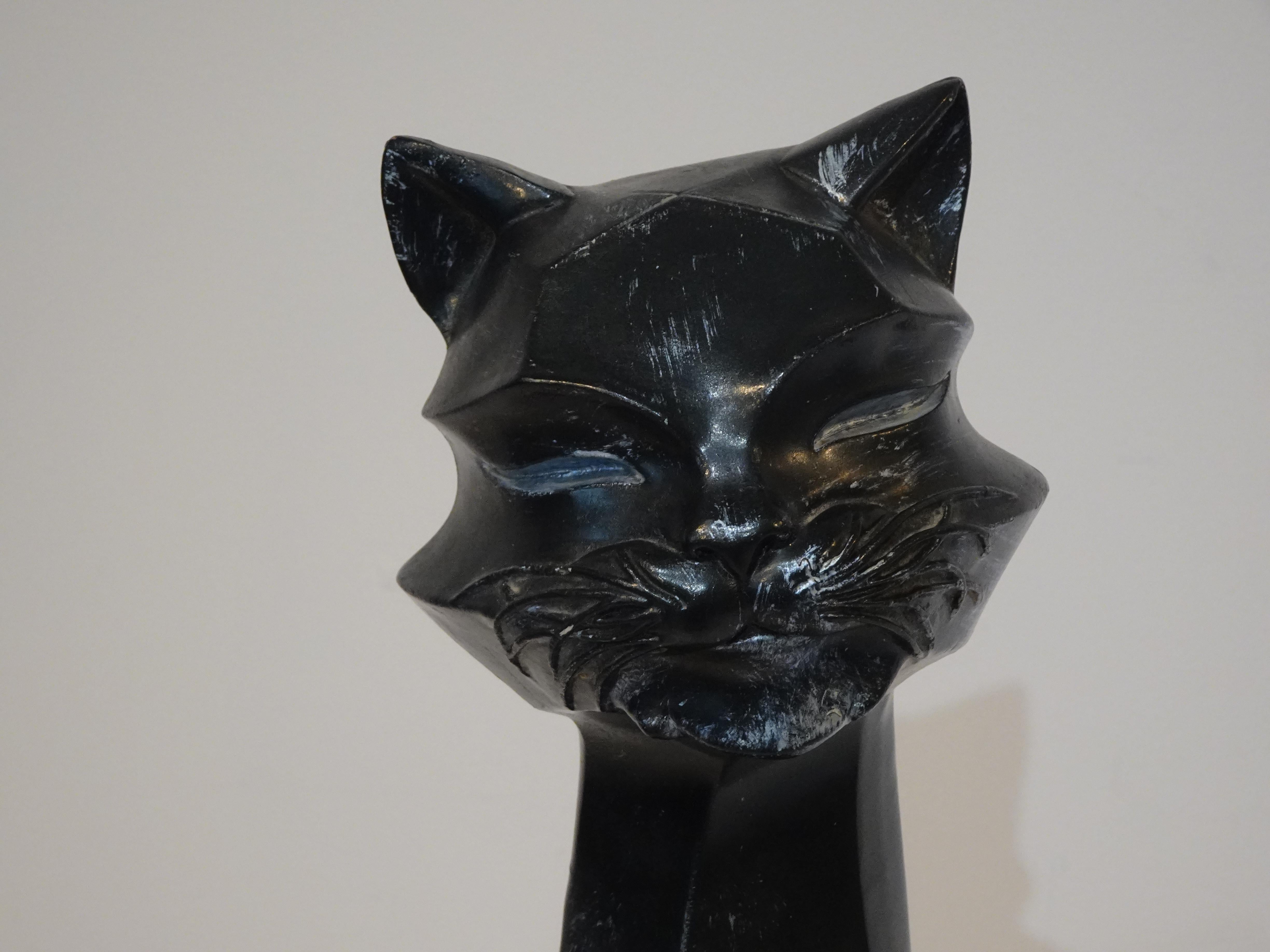 cubist cat sculpture
